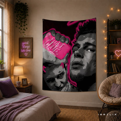 Fight Club Soap Wall Tapestry – Pink Pop Art Cult Movie Wall Hanging