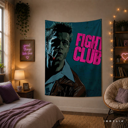 Fight Club Vintage Pop Art Wall Tapestry – Cult Classic Movie Inspired Wall Hanging