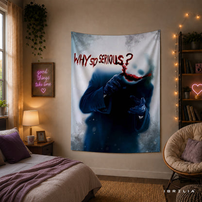 Joker Why So Serious Wall Tapestry – Premium Supervillain Movie Wall Hanging & Home Decor in Pakistan
