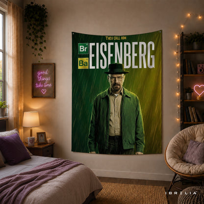 Breaking Bad Heisenberg Wall Tapestry | Premium Heavyweight Jute Fabric Wall Hanging