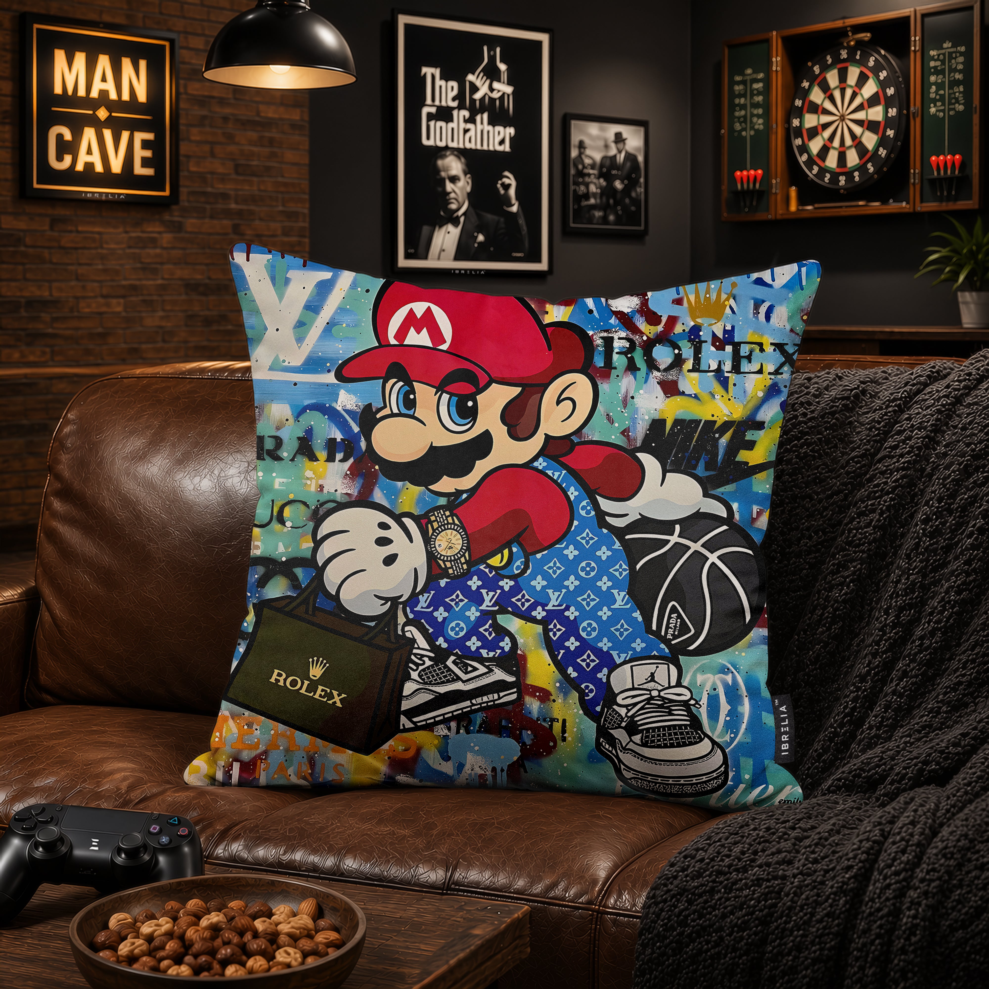 Super Mario Luxury Streetwear Pop Art Cushion | Premium Velvet Suede | Double-Sided Print