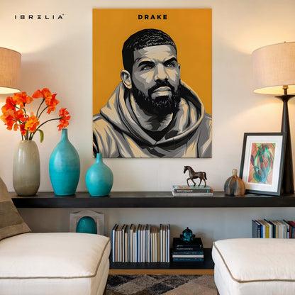 Drake Minimal Portrait Wall Art (Yellow Edition) – The Modern Icon | IBRELIA™ - IBRELIA