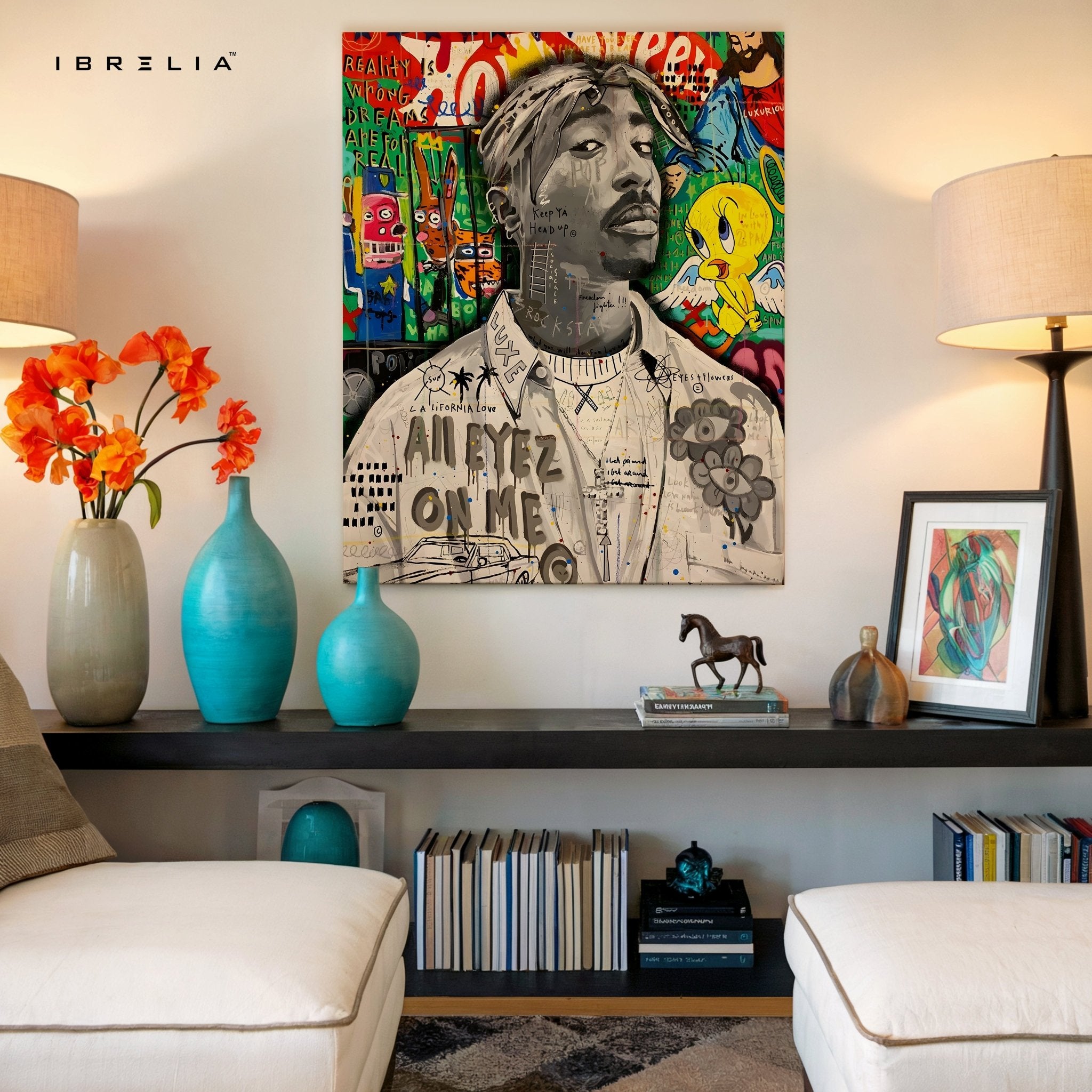 2Pac “All Eyez On Me” Graffiti 4K Wall Art in Pakistan | IBRELIA™ - IBRELIA
