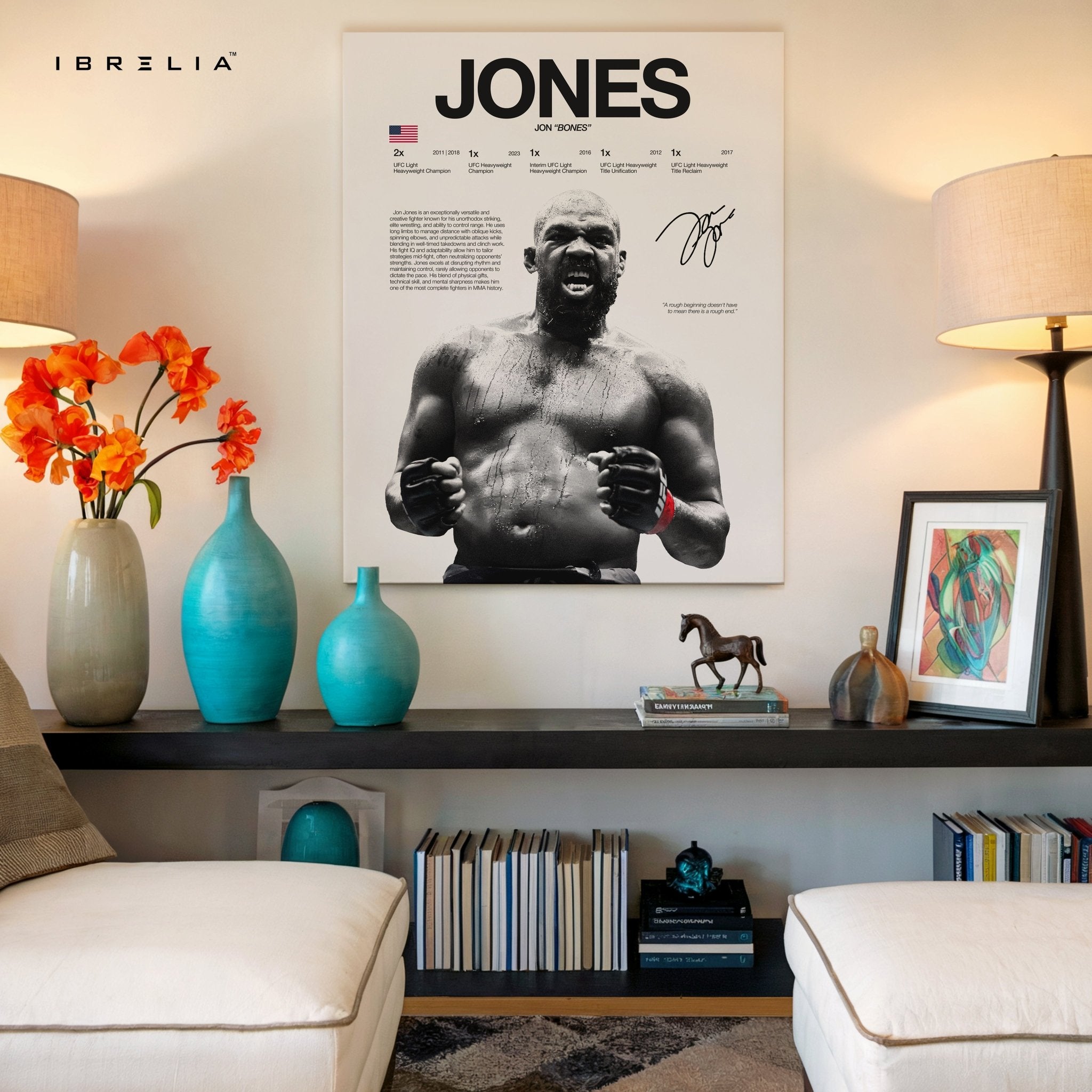 Jon Jones “Bones” – UFC Champion 4K Ultra Wrap Frame Wall Art in Pakistan | IBRELIA™ - IBRELIA