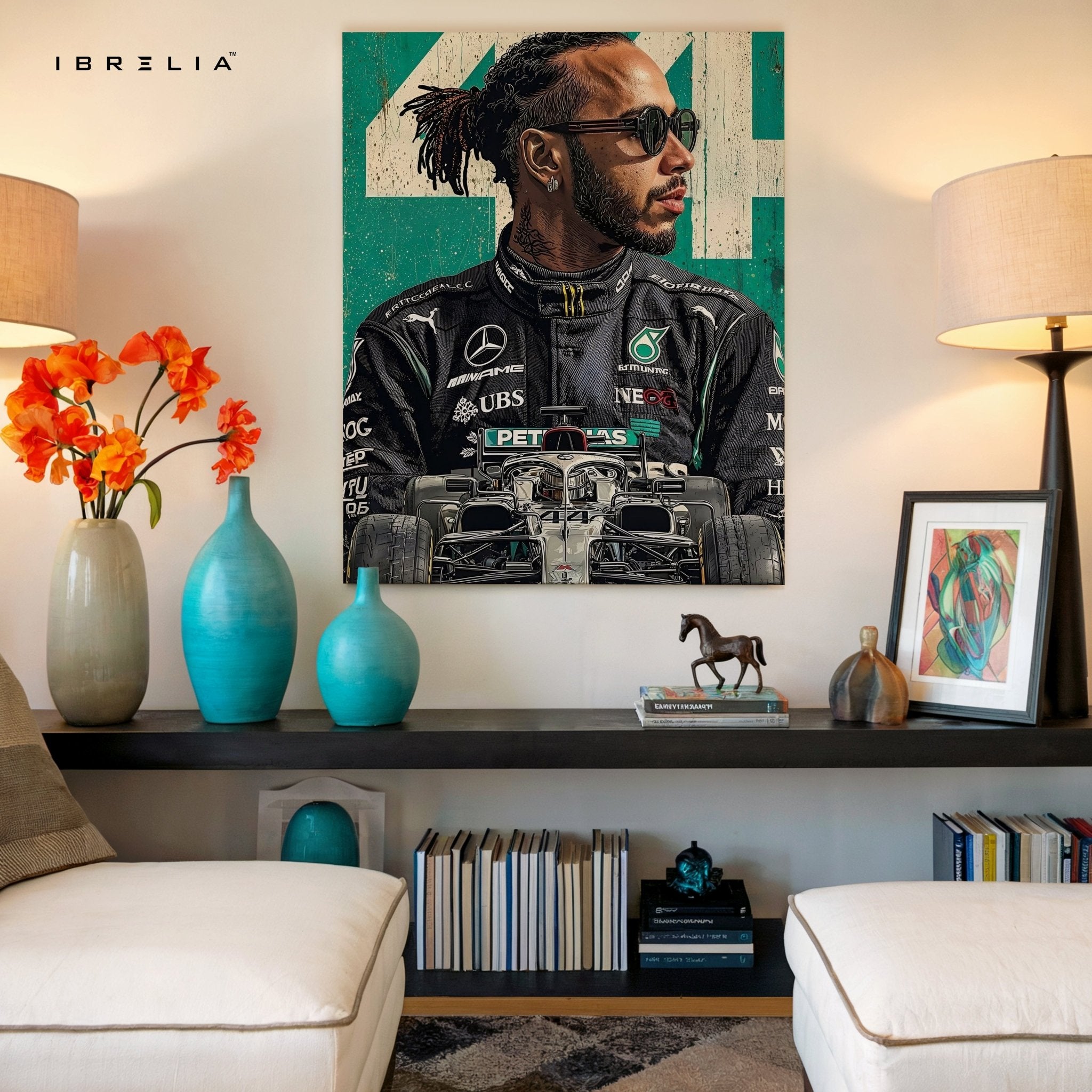 Formula 1 Racing Wall Frame | Lewis Hamilton Edition | 4K Ultra Wrap Frame Wall Art in Pakistan | IBRELIA™ - IBRELIA