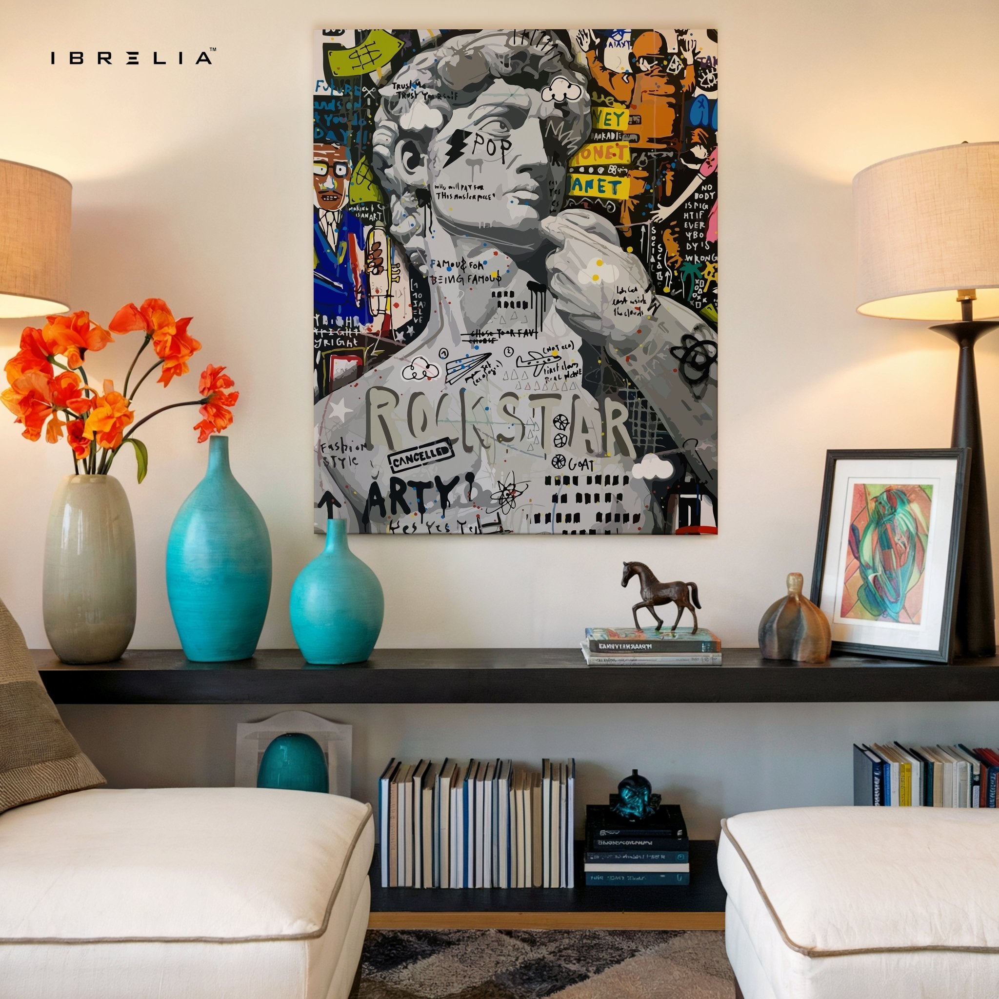 David Rockstar Pop Art – 4K Ultra Wrap Frame Wall Art in Pakistan | IBRELIA™ - IBRELIA