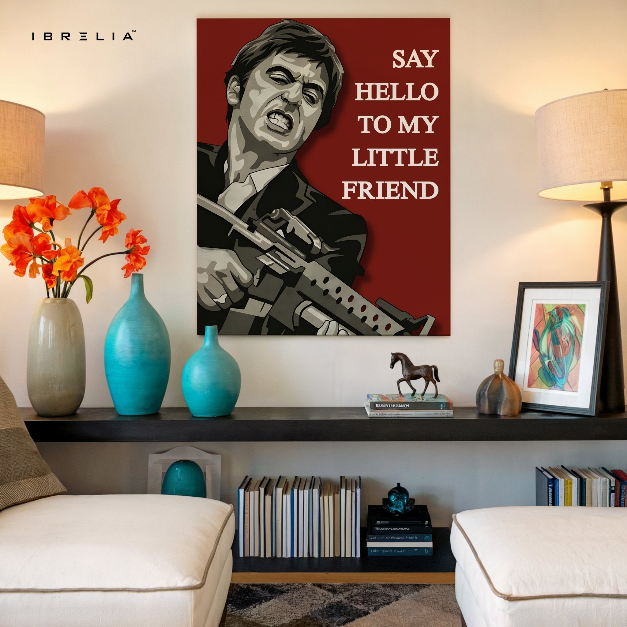 Scarface “Say Hello To My Little Friend” 4K Ultra Wrap Frame Wall Art in Pakistan | IBRELIA™ - IBRELIA
