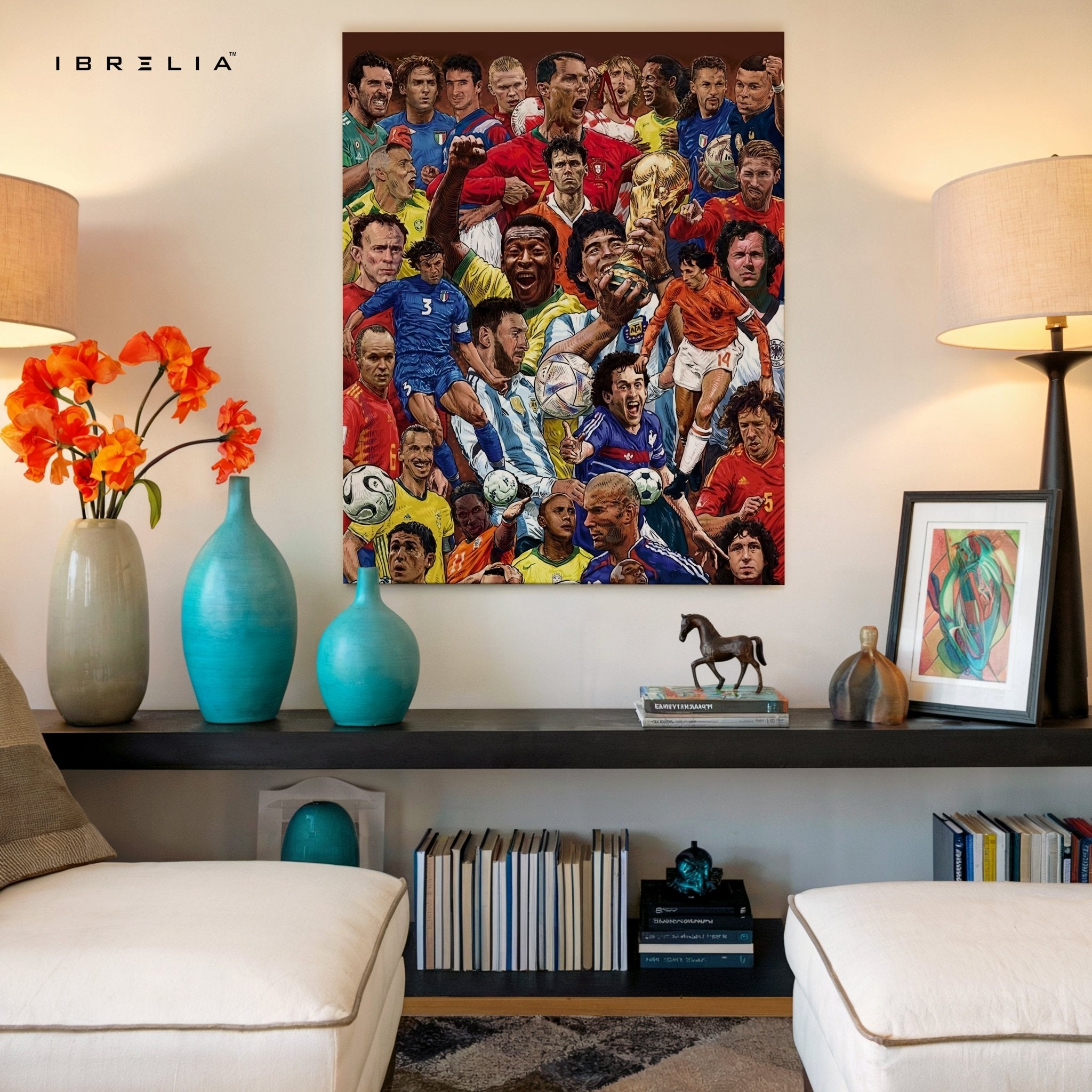 Football Legends Collage – 4K Ultra Wrap Frame Wall Art in Pakistan | IBRELIA™ - IBRELIA
