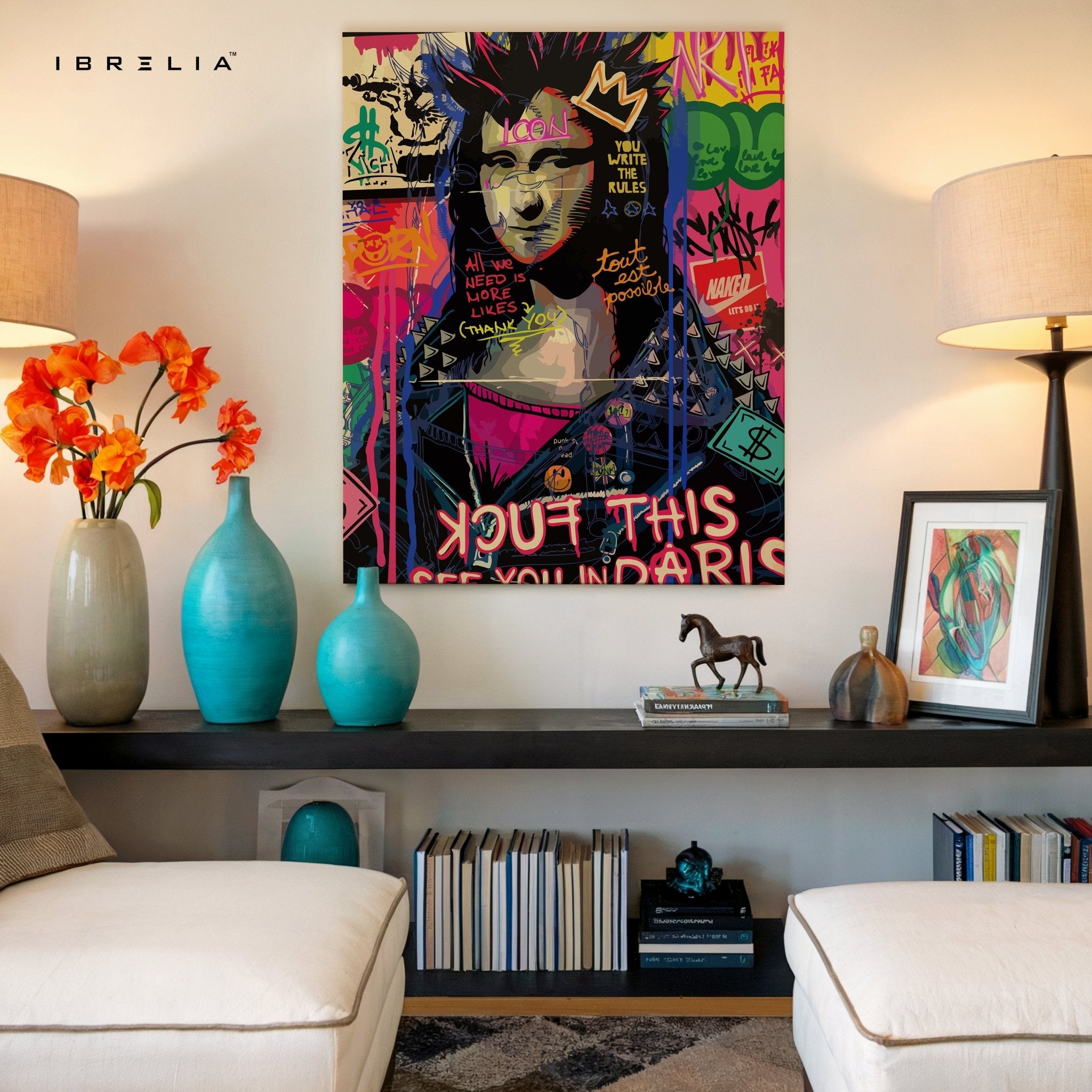Graffiti Mona Lisa – 4K Ultra Wrap Frame Wall Art in Pakistan | IBRELIA™ - IBRELIA