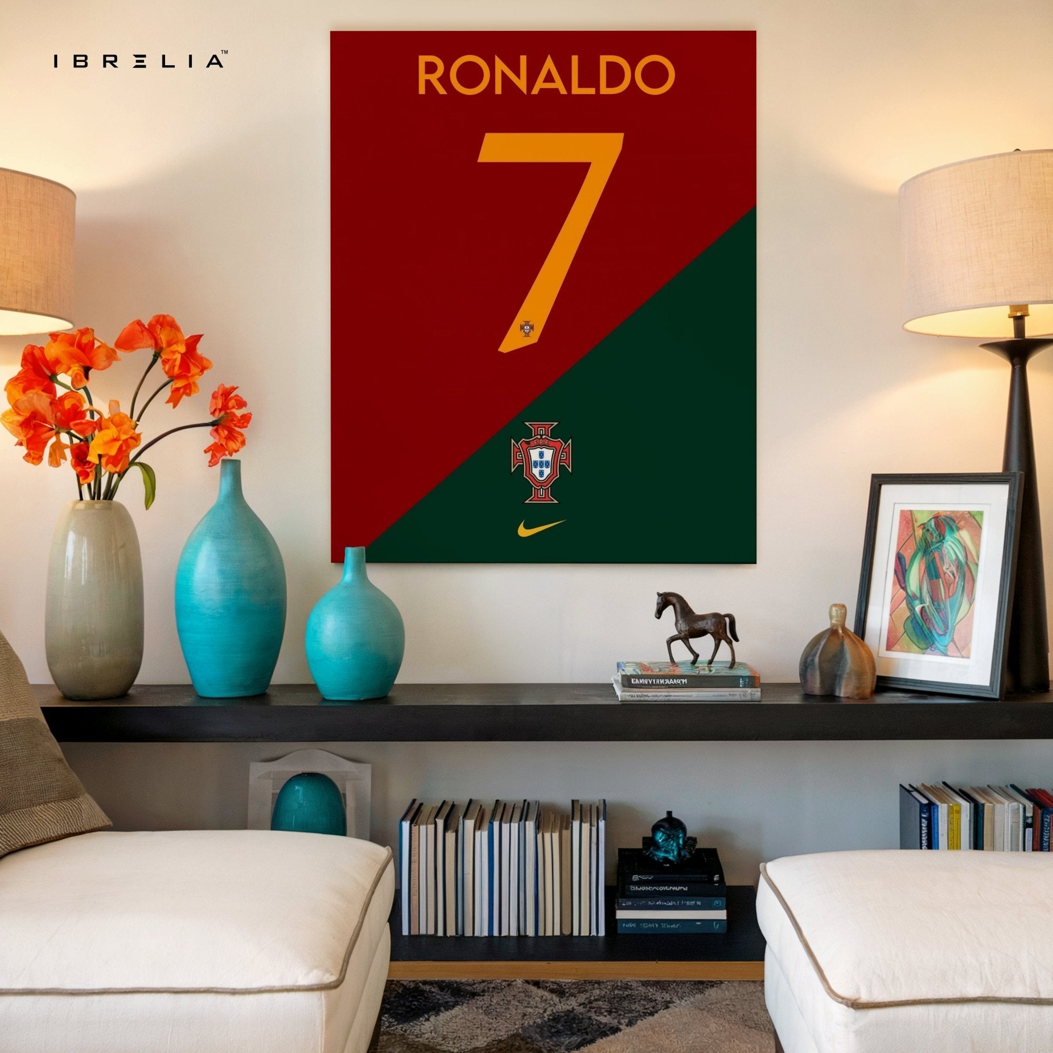 Cristiano Ronaldo Portugal No. 7 Wall Frame | 4K Ultra Wrap Frame Wall Art in Pakistan | IBRELIA™
