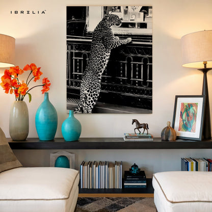 Cartier Leopard Wall Art – Black & White Luxury Fashion Decor | IBRELIA™ - IBRELIA