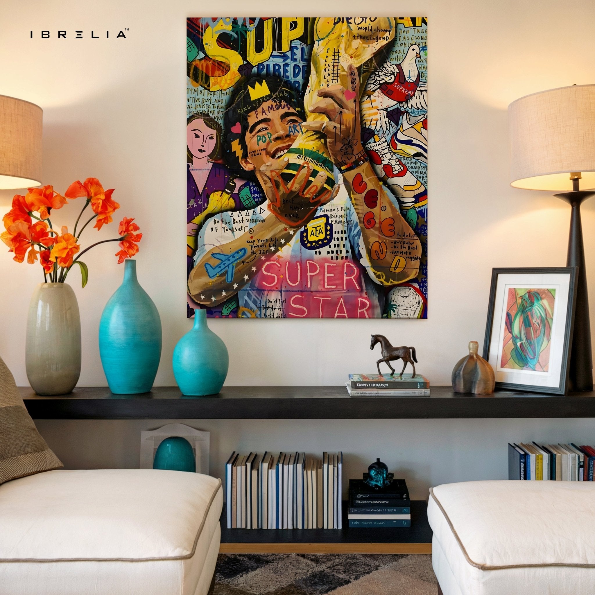 Lionel Messi “Superstar” Graffiti 4K Wall Art in Pakistan | IBRELIA™ - IBRELIA