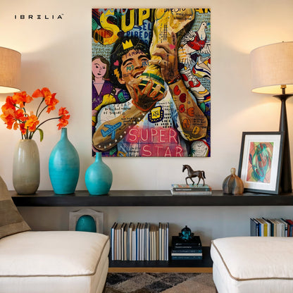 Lionel Messi “Superstar” Graffiti 4K Wall Art in Pakistan | IBRELIA™ - IBRELIA