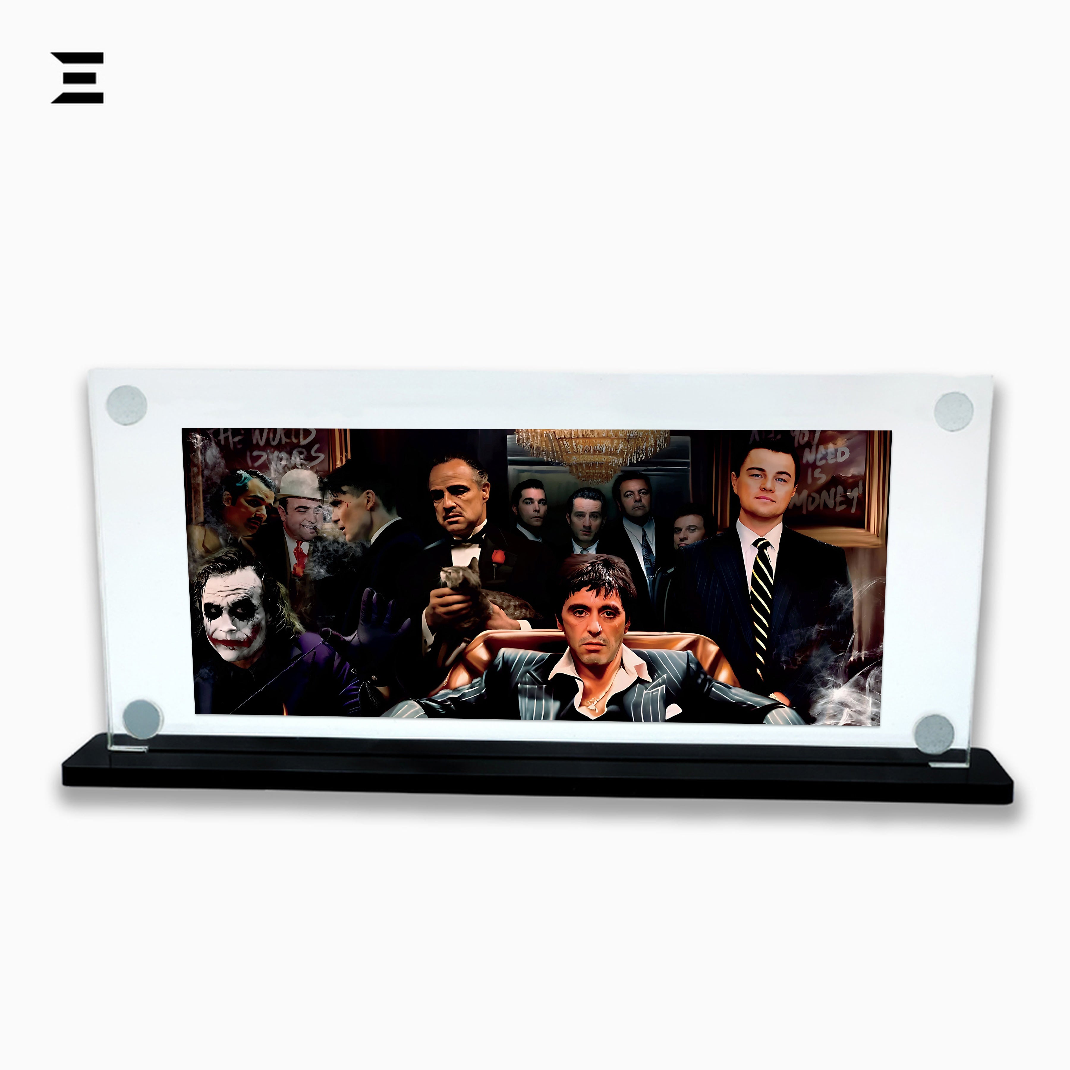 Premium Magnetic Acrylic Frame with Black Base – Scarface, Godfather, Joker, Sopranos & Wolf of Wall Street IBRELIA