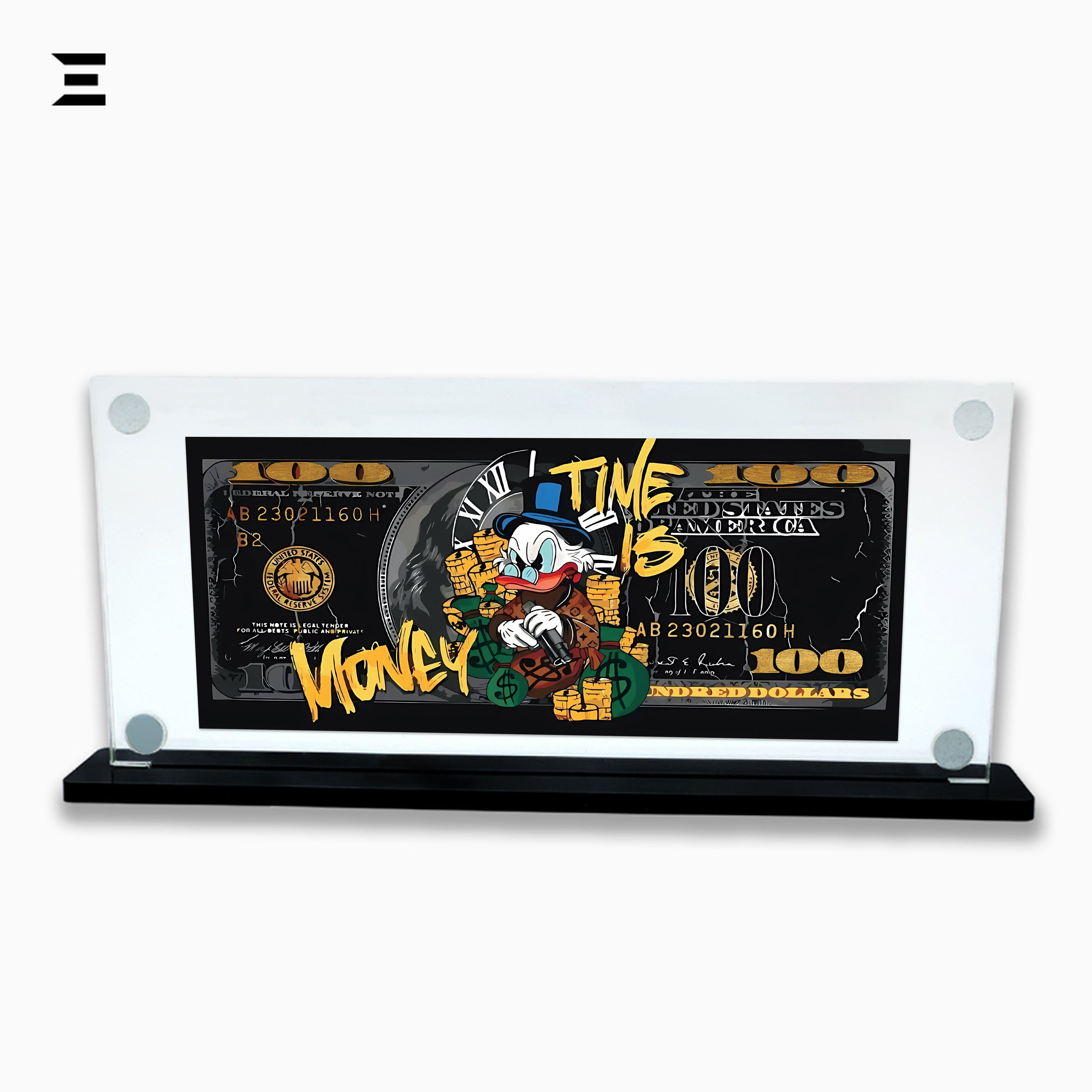 Premium Magnetic Acrylic Frame with Black Base – Scrooge McDuck "Time is Money" Edition IBRELIA