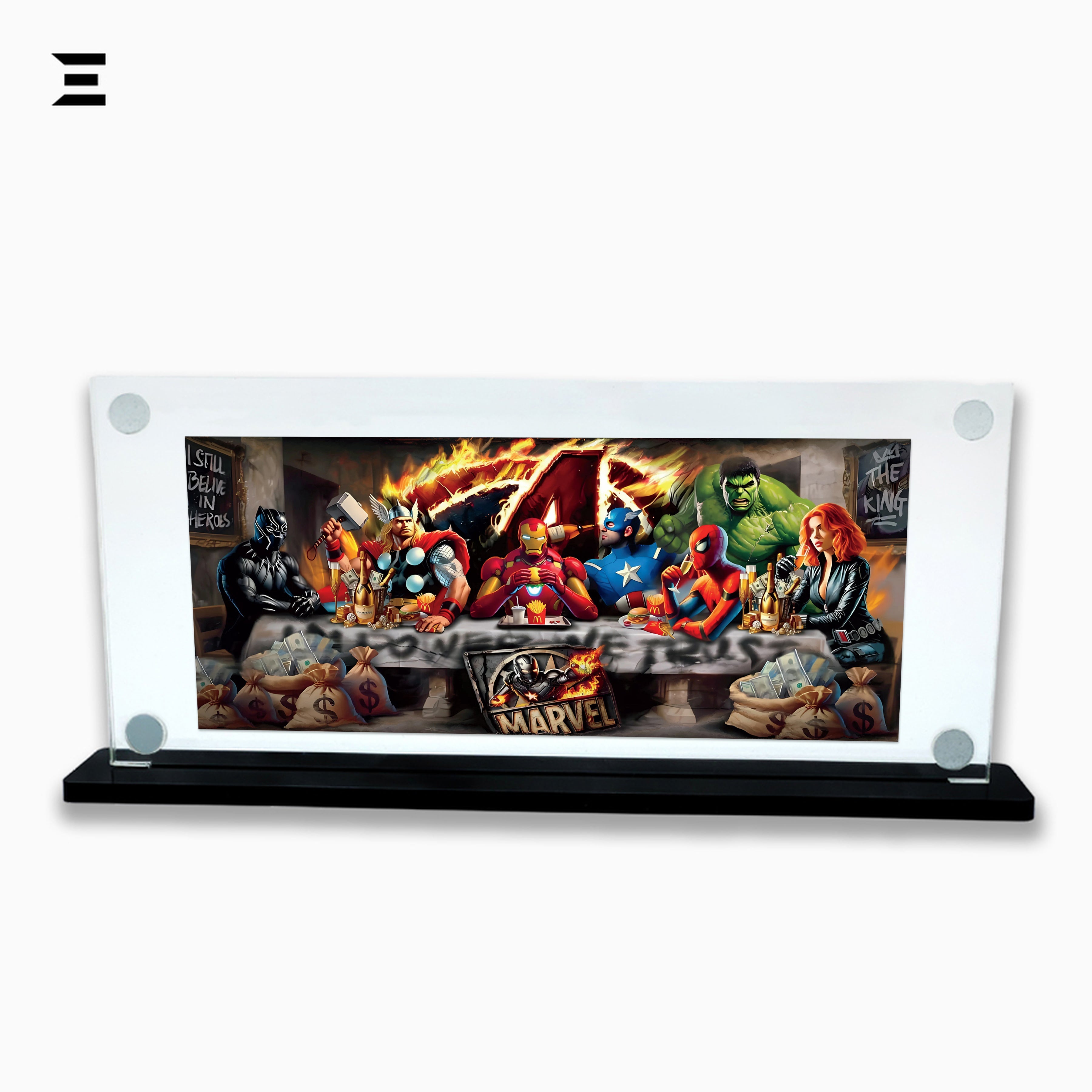 Premium Magnetic Acrylic Frame with Black Base – Marvel Avengers Pop Art IBRELIA