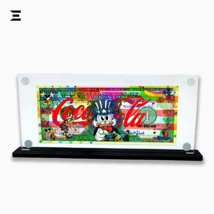 Premium Magnetic Acrylic Frame with Black Base – Scrooge McDuck Coca-Cola $2 Pop Art IBRELIA