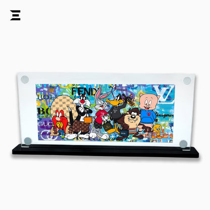 Premium Magnetic Acrylic Frame with Black Base – Looney Tunes Luxury Fashion Pop Art IBRELIA