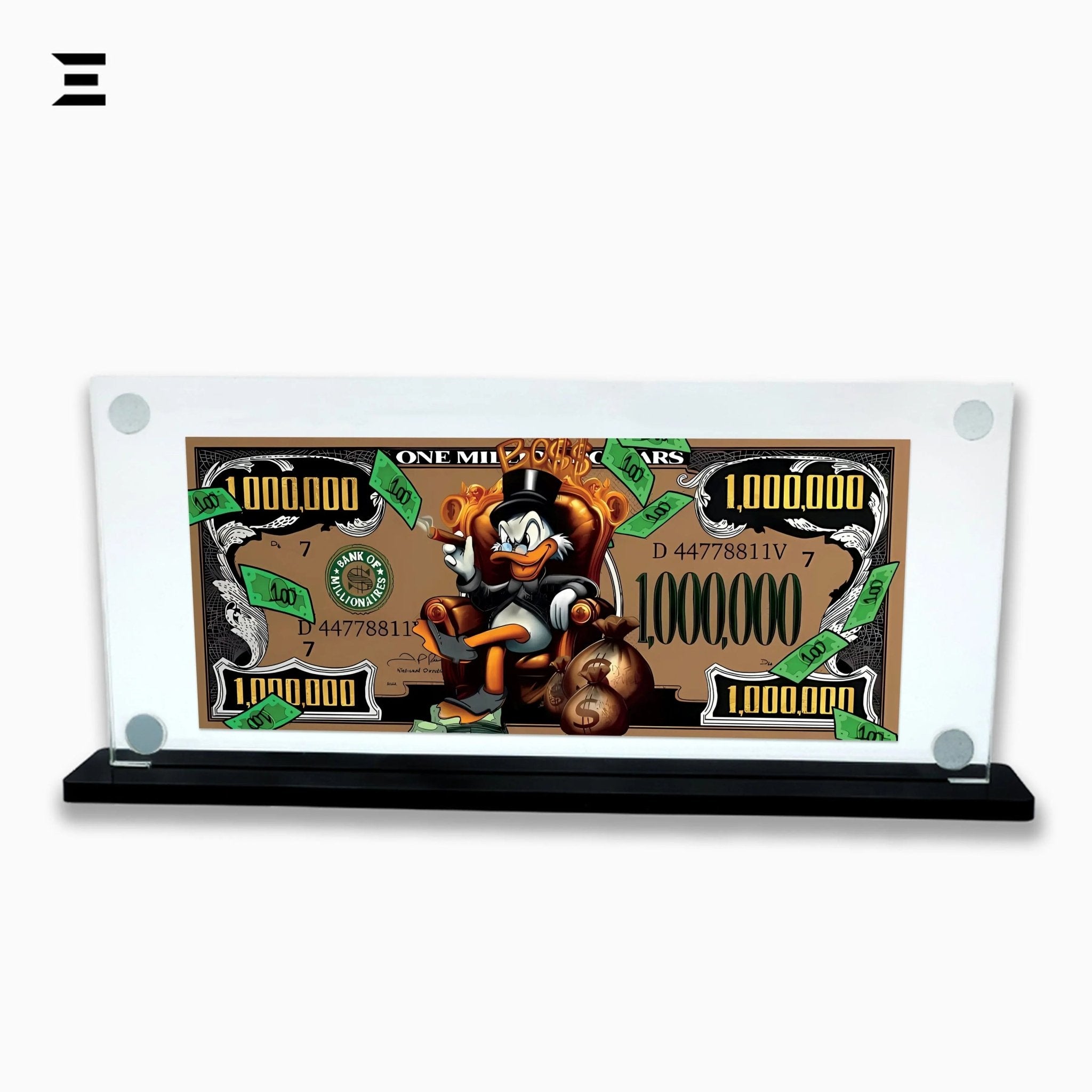 Premium Magnetic Acrylic Frame with Black Base – Scrooge McDuck Million Dollar Pop Art - IBRELIA