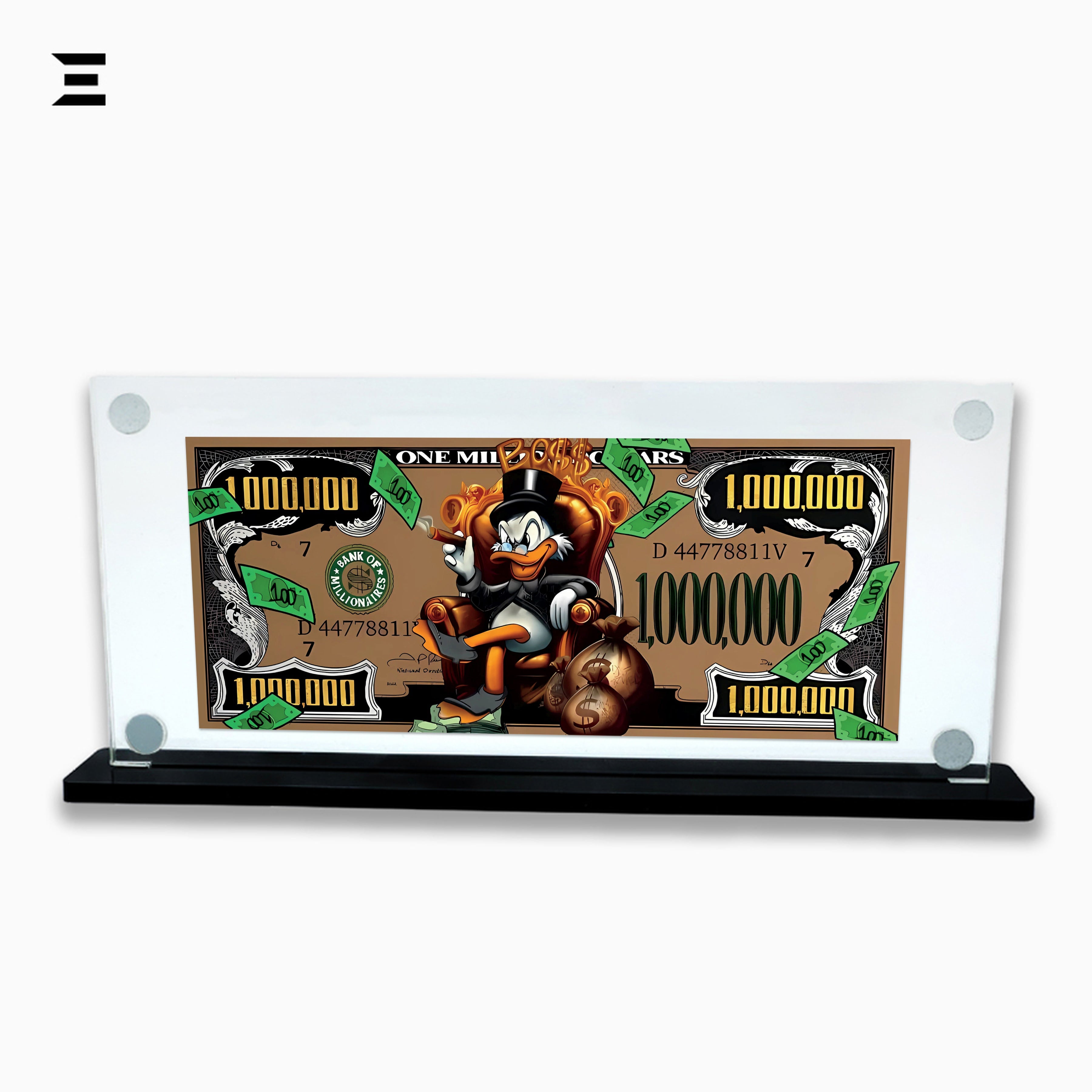Premium Magnetic Acrylic Frame with Black Base – Scrooge McDuck Million Dollar Pop Art IBRELIA