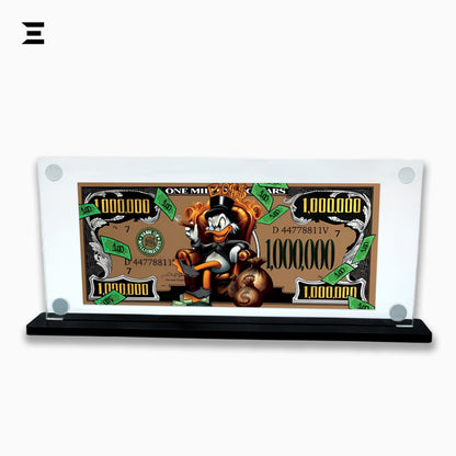 Premium Magnetic Acrylic Frame with Black Base – Scrooge McDuck Million Dollar Pop Art IBRELIA