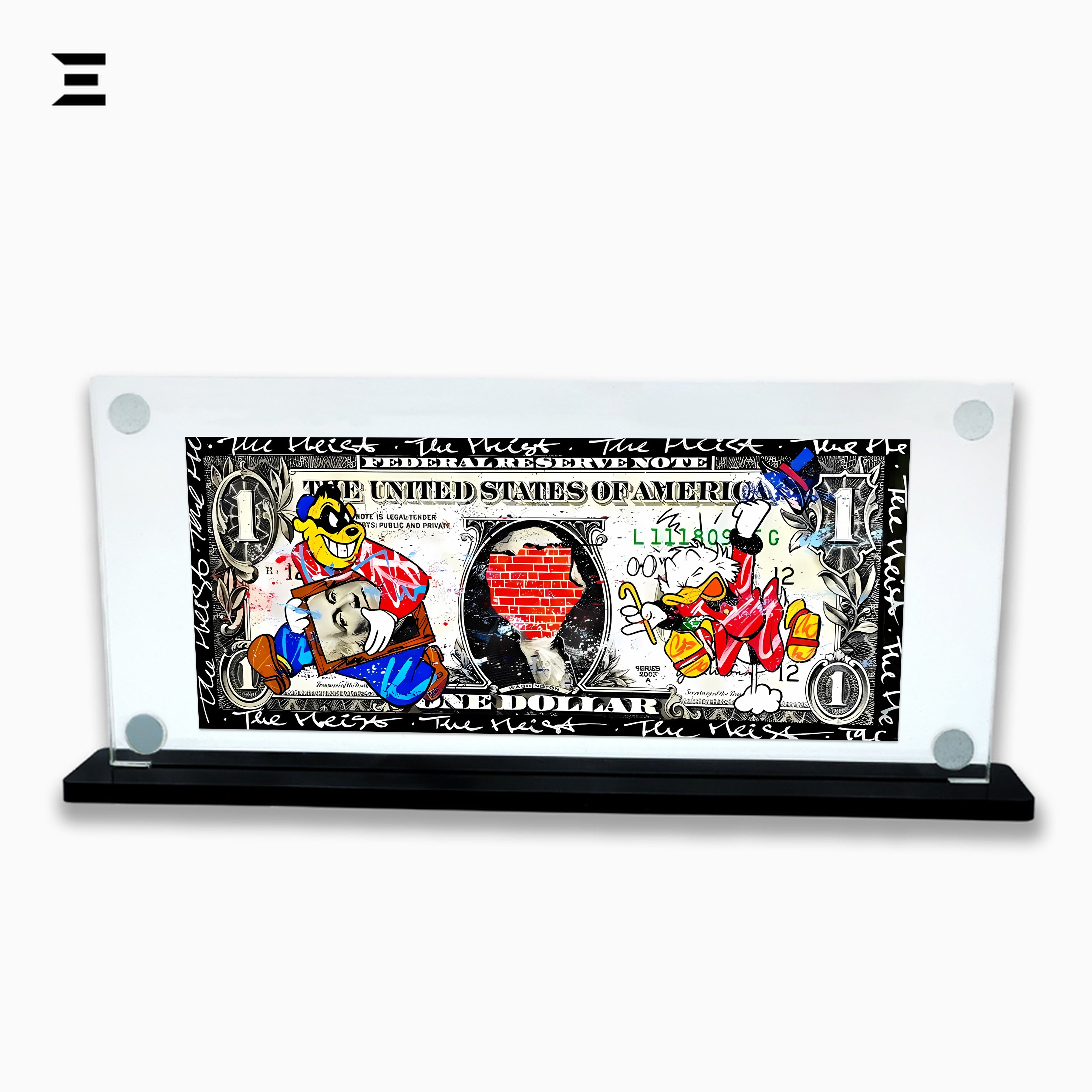 Premium Magnetic Acrylic Frame with Black Base – Beagle Boys $1 Heist Pop Art IBRELIA