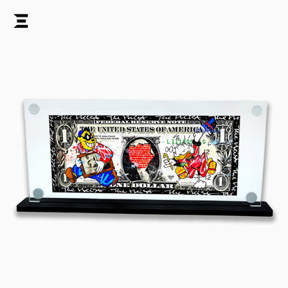 Premium Magnetic Acrylic Frame with Black Base – Beagle Boys $1 Heist Pop Art IBRELIA