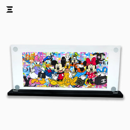 Premium Magnetic Acrylic Frame with Black Base – Mickey, Minnie, Donald, Daisy, Goofy & Pluto Pop Art IBRELIA
