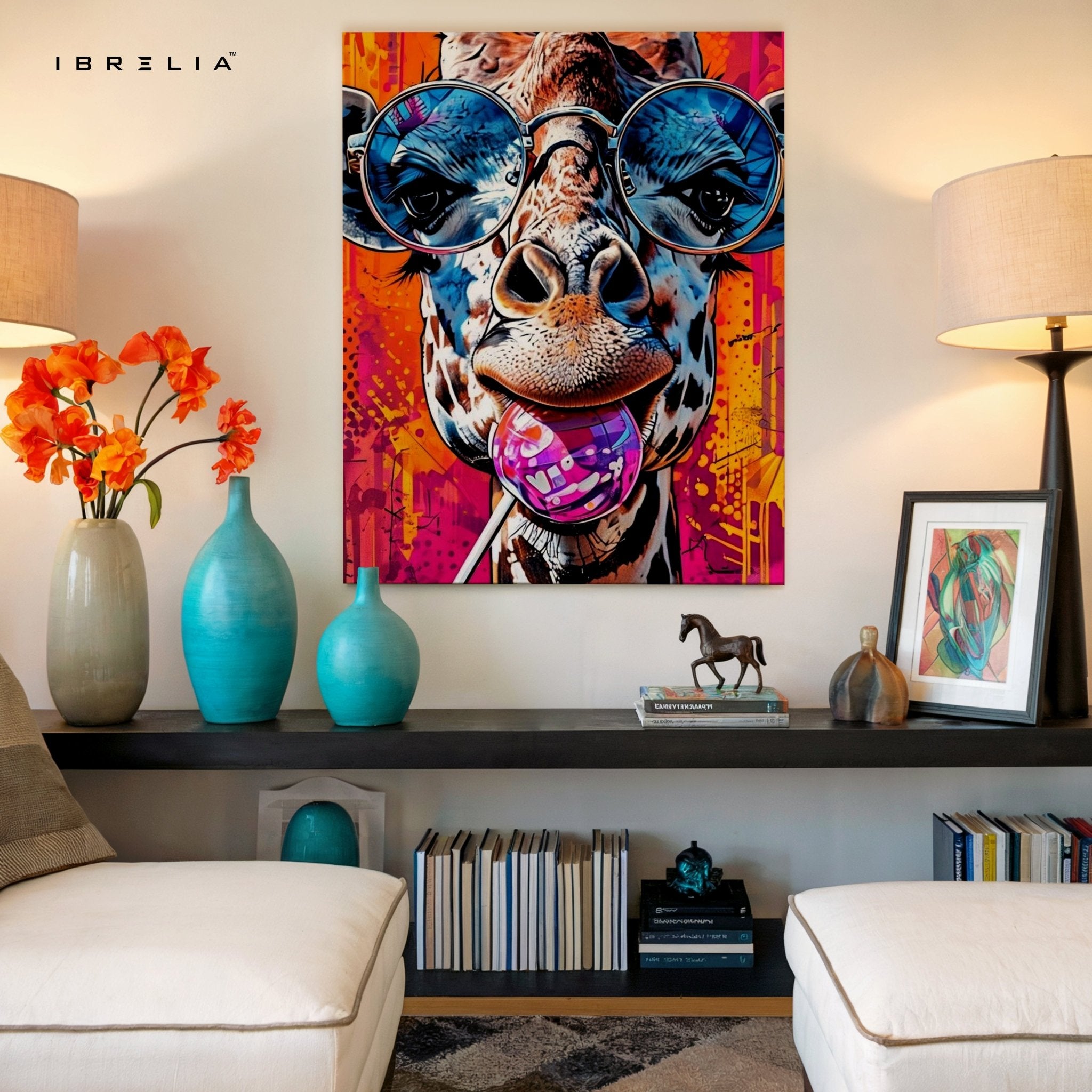 Graffiti Giraffe Wall Frame | 4K Ultra Wrap Frame Wall Art in Pakistan | IBRELIA™