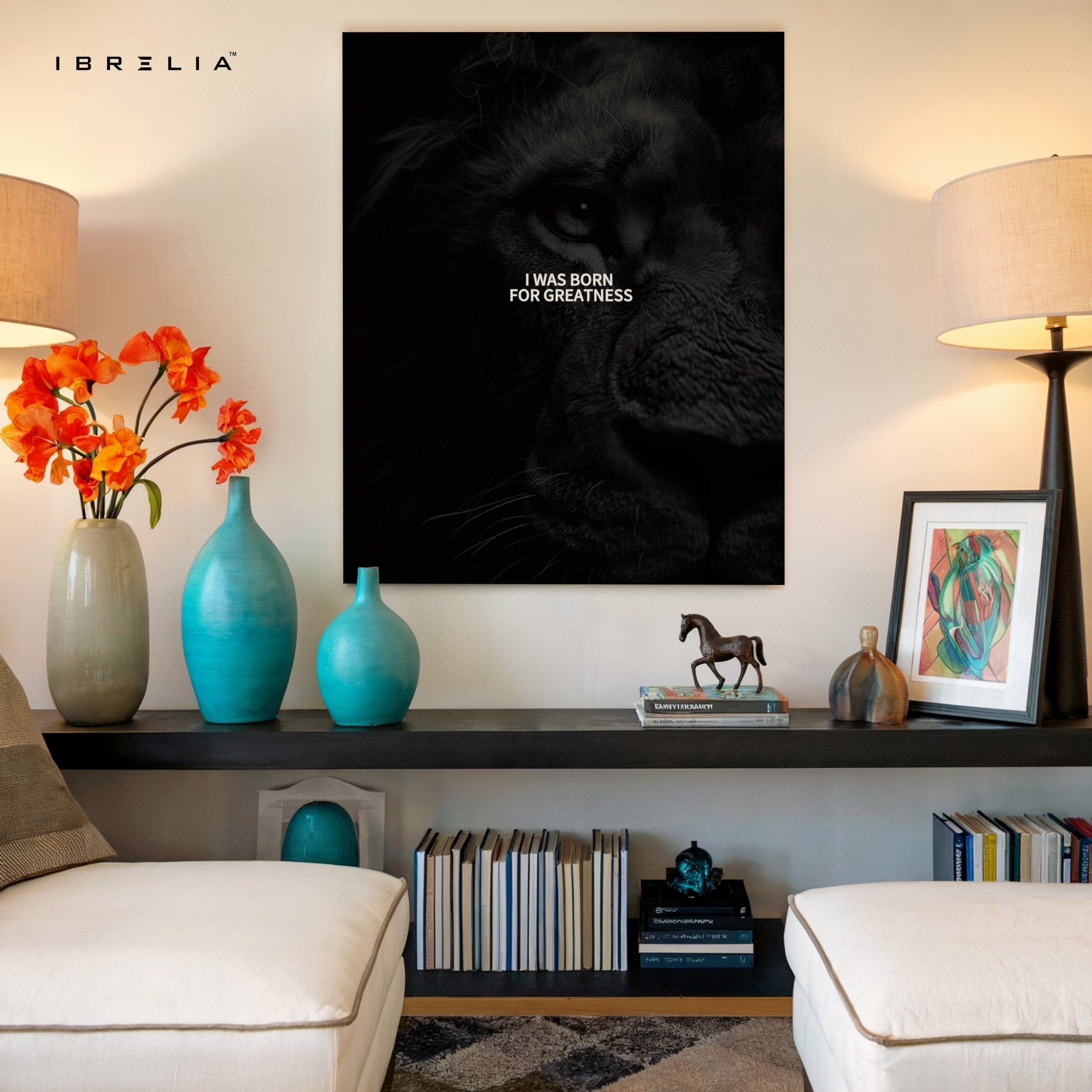 Born for Greatness Lion Wall Frame | 4K Ultra Wrap Frame Wall Art in Pakistan | IBRELIA™ - IBRELIA