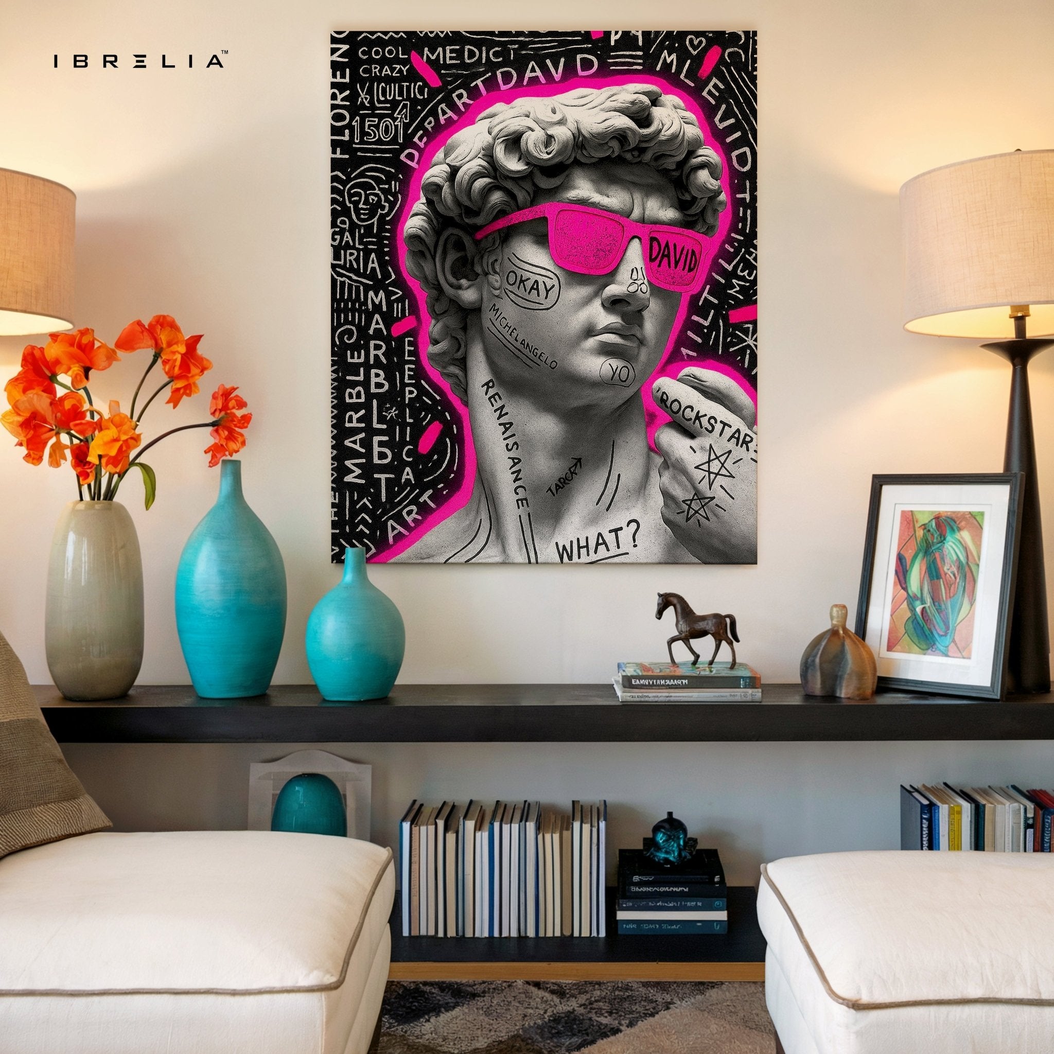 David Rockstar Neon Wall Frame | 4K Ultra Wrap Frame Wall Art in Pakistan | IBRELIA™ - IBRELIA