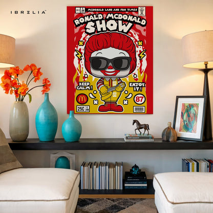 Ronald McDonald “Comic Edition” Pop Art Wall Frame – 4K Ultra Wrap Frame Wall Art in Pakistan | IBRELIA™ - IBRELIA