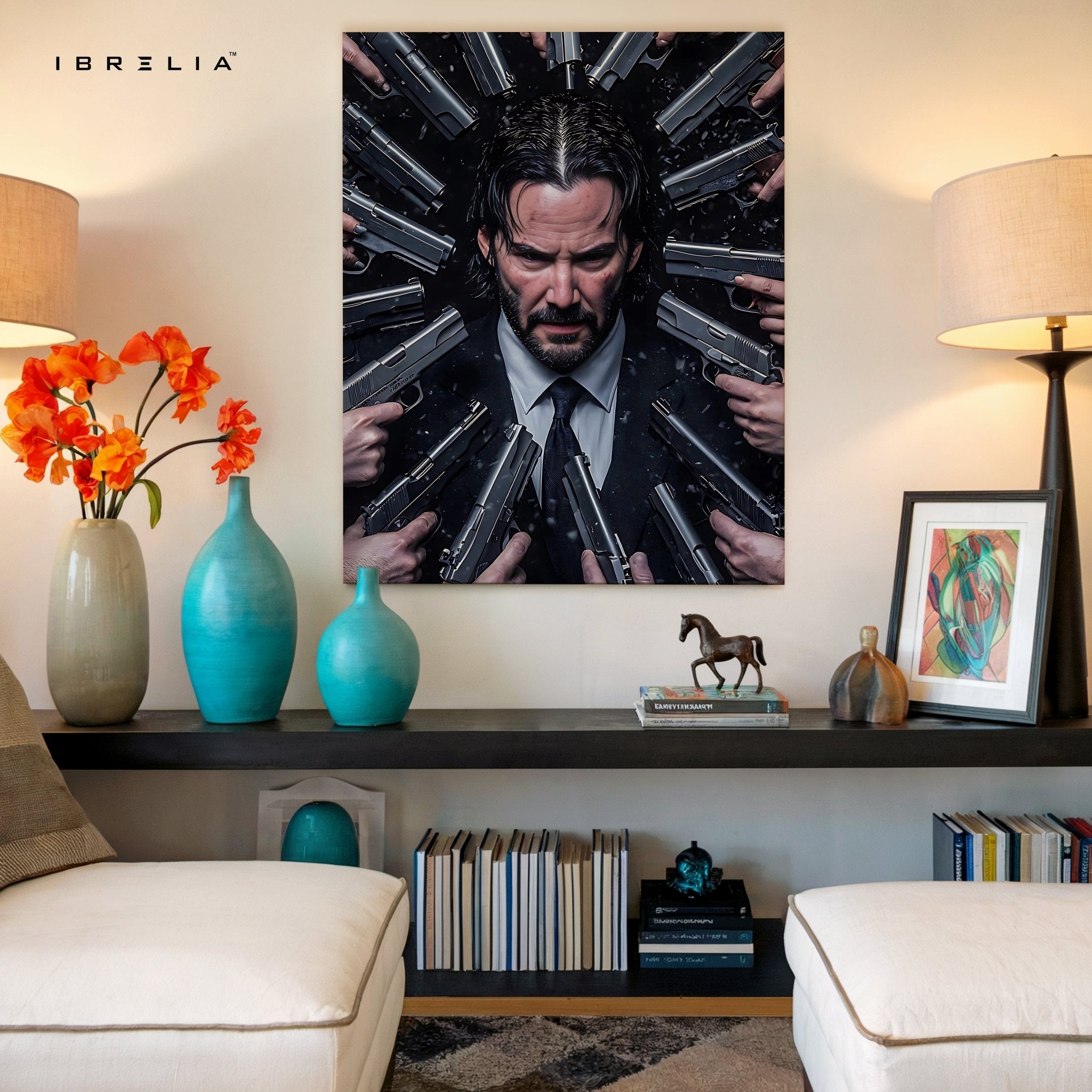 John Wick Surrounded by Guns 4K Ultra Wrap Frame Wall Art in Pakistan | IBRELIA™ - IBRELIA