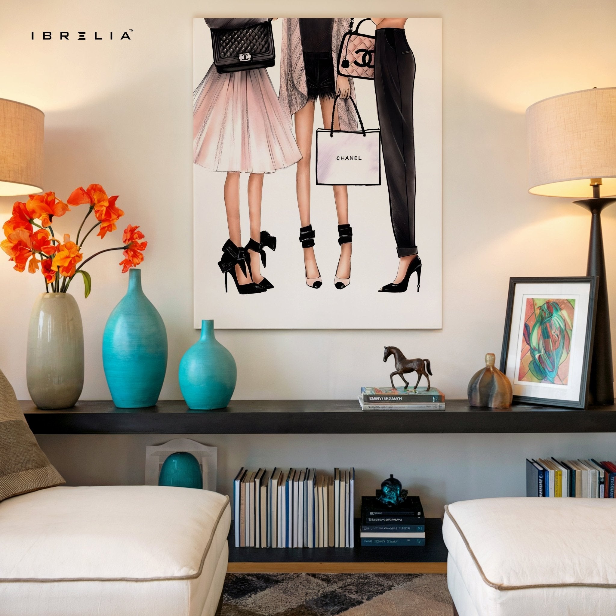 Chanel Fashion Trio Wall Frame | 4K Ultra Wrap Frame Wall Art in Pakistan | IBRELIA™