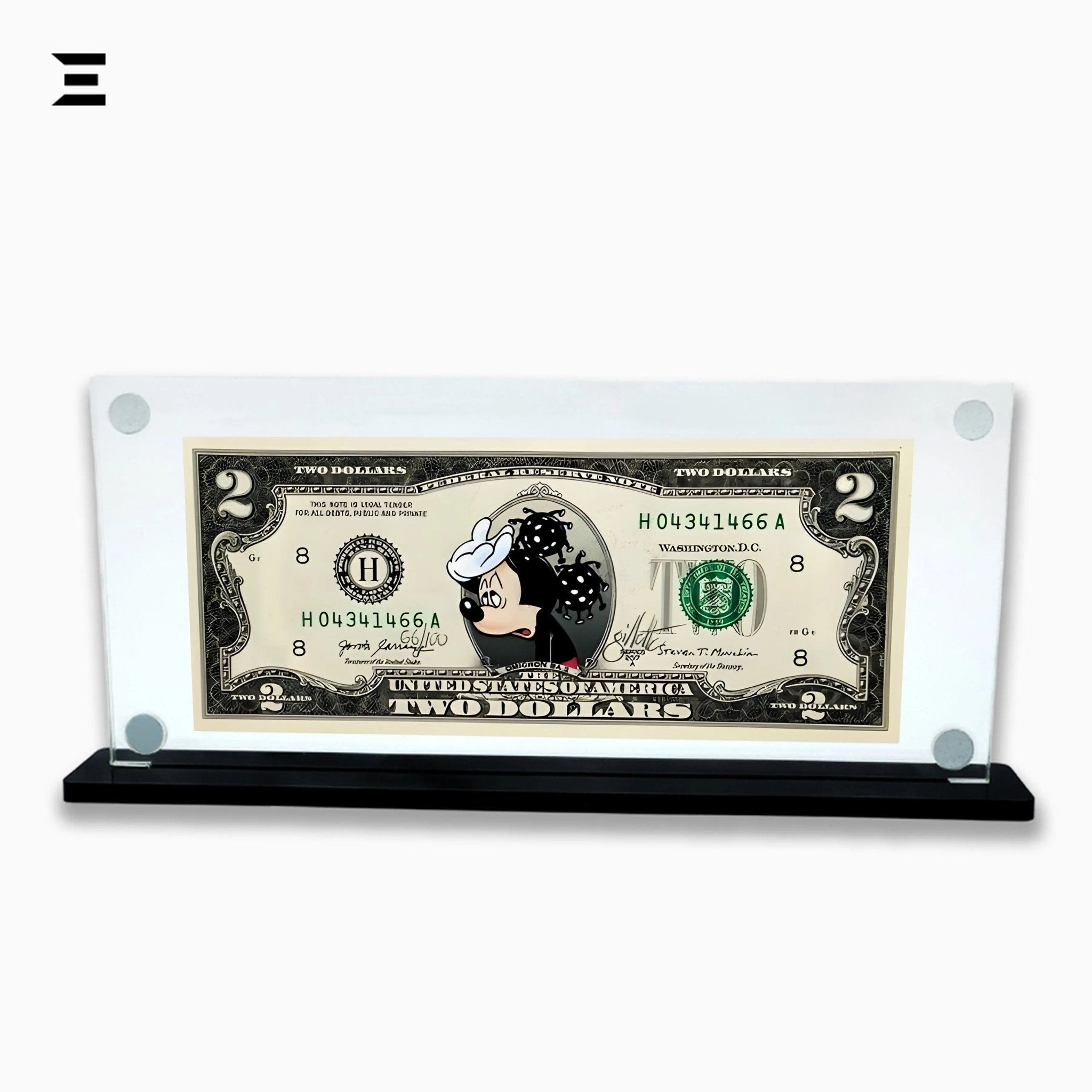 Premium Magnetic Acrylic Frame with Black Base – Minnie Mouse $2 Dollar Pop Art - IBRELIA