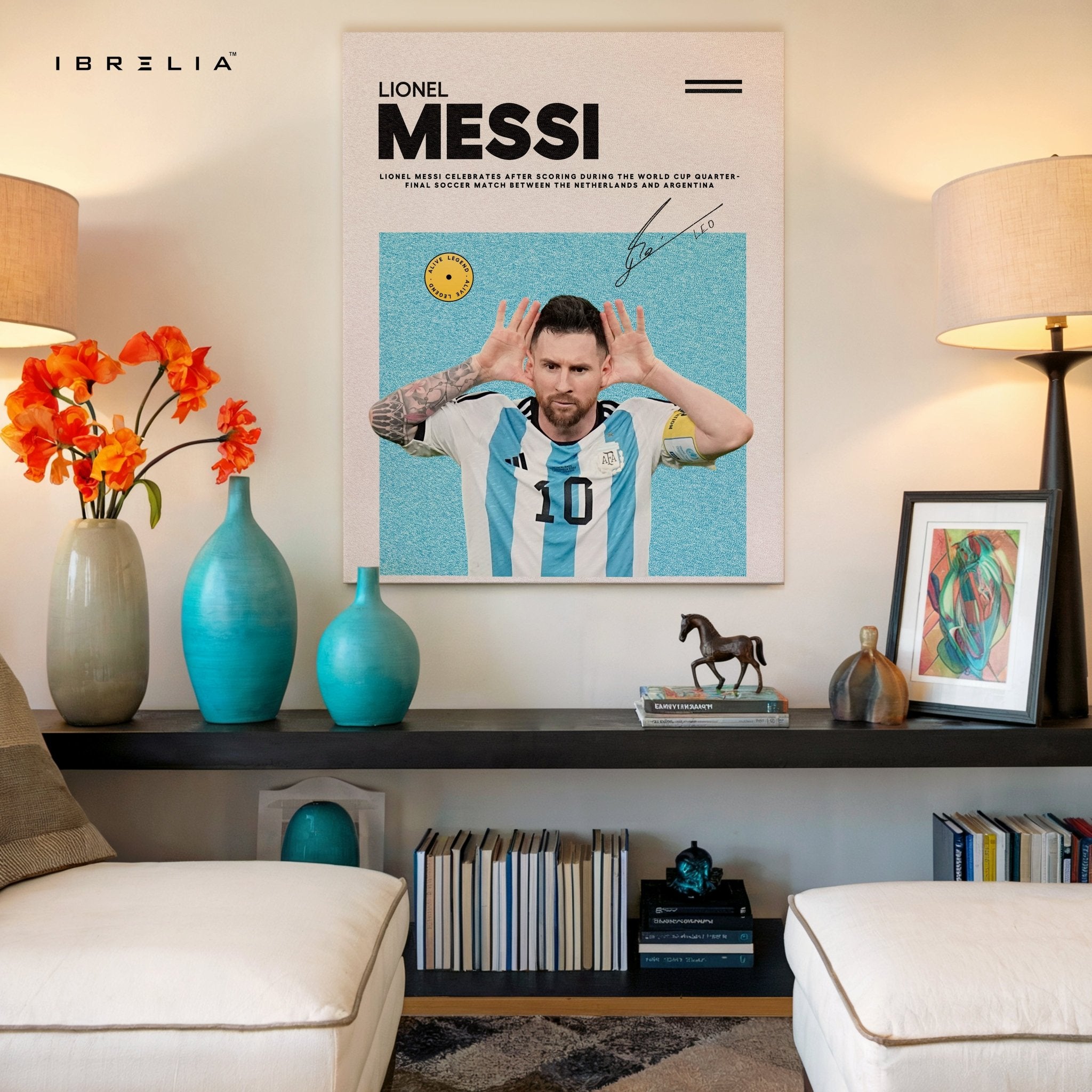 Lionel Messi Celebration Pose – 4K Ultra Wrap Frame Wall Art in Pakistan | IBRELIA™ - IBRELIA