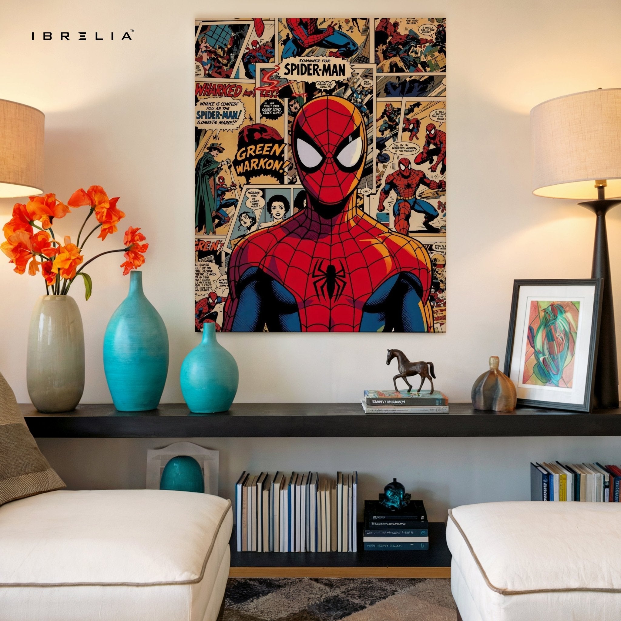 Spider - Man Classic Comic Wall Frame | 4K Ultra Wrap Frame Wall Art in Pakistan | IBRELIA™ - IBRELIA