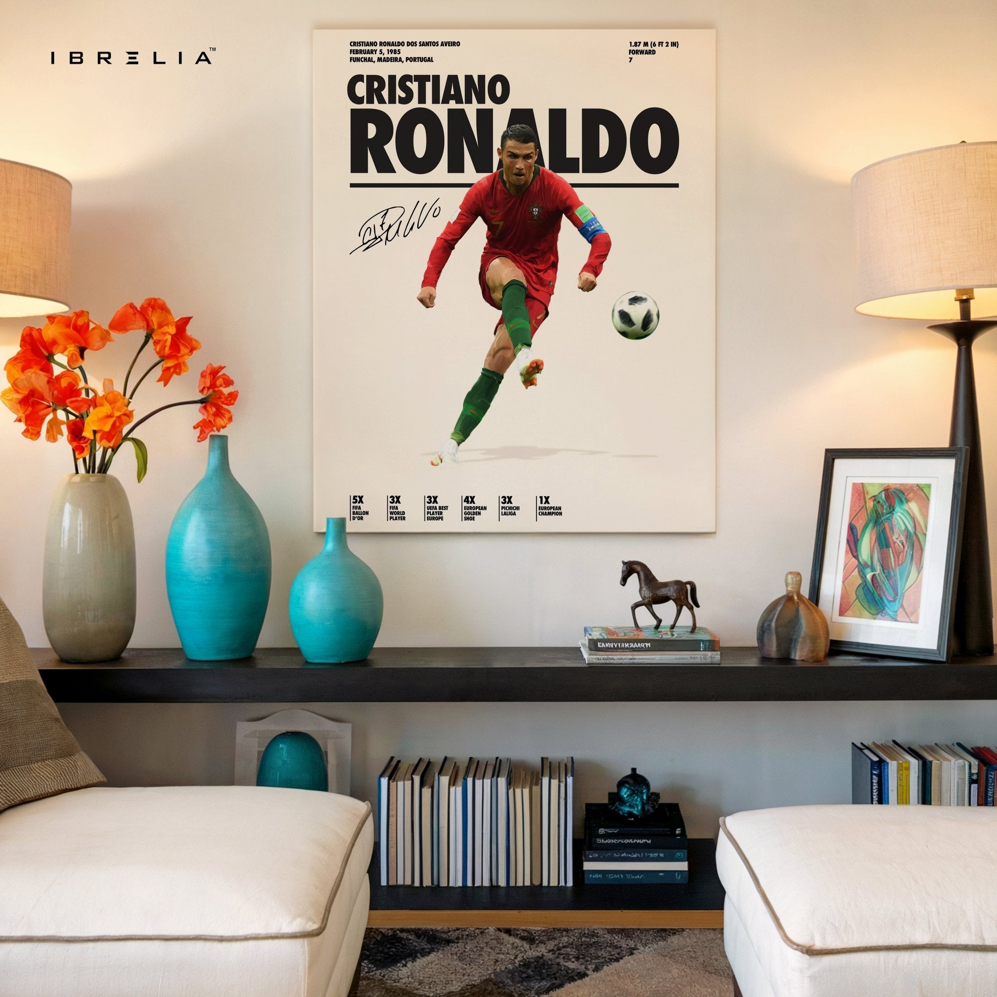 Cristiano Ronaldo Portugal Kick Pose – 4K Ultra Wrap Frame Wall Art in Pakistan | IBRELIA™ - IBRELIA