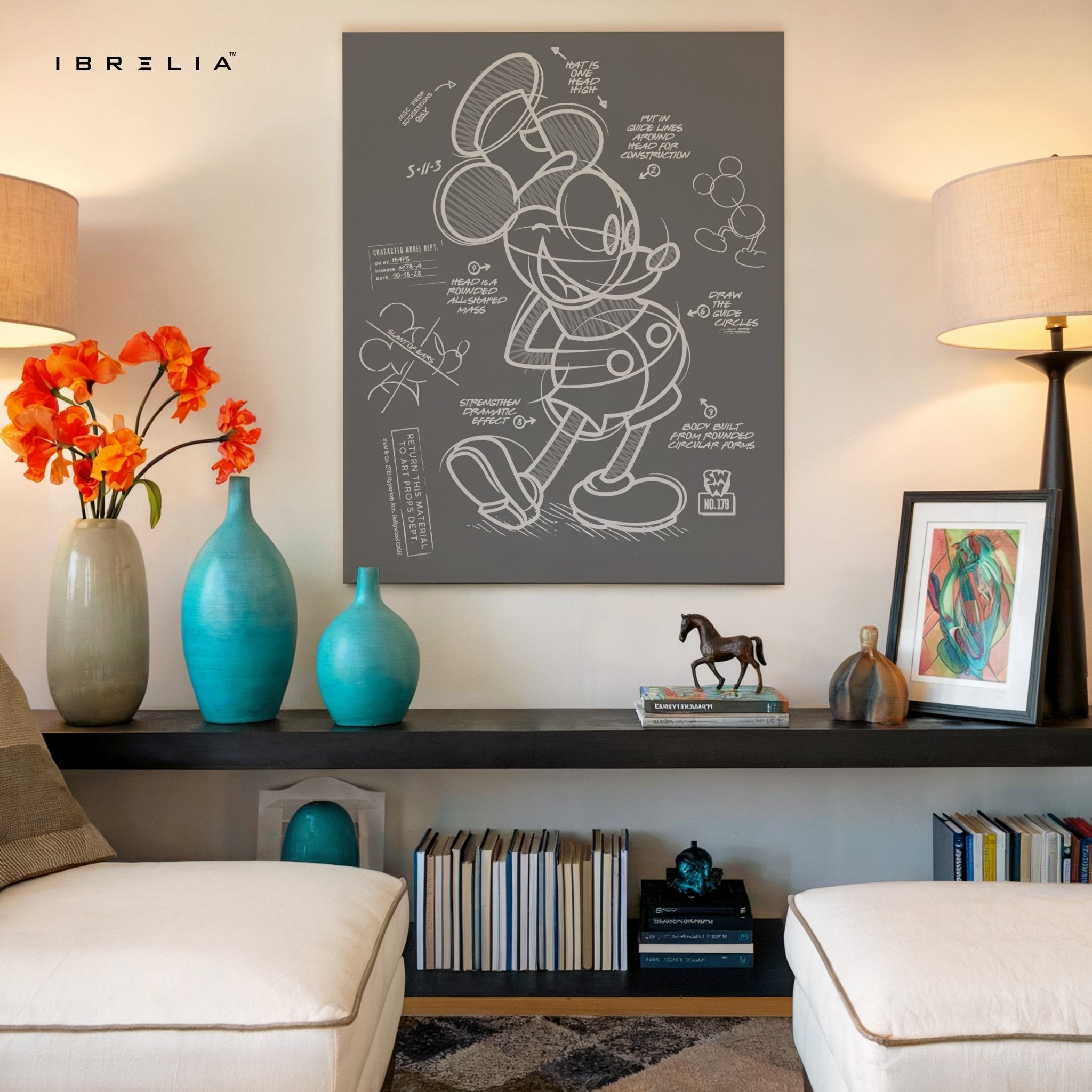 Mickey Mouse Blueprint Wall Frame | 4K Ultra Wrap Frame Wall Art in Pakistan | IBRELIA™ - IBRELIA
