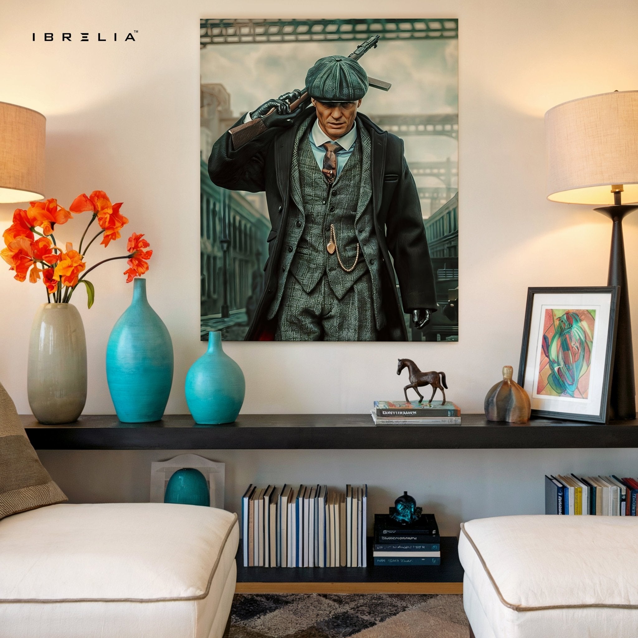 Thomas Shelby Peaky Blinders Gun Scene 4K Ultra Wrap Frame Wall Art in Pakistan | IBRELIA™ - IBRELIA