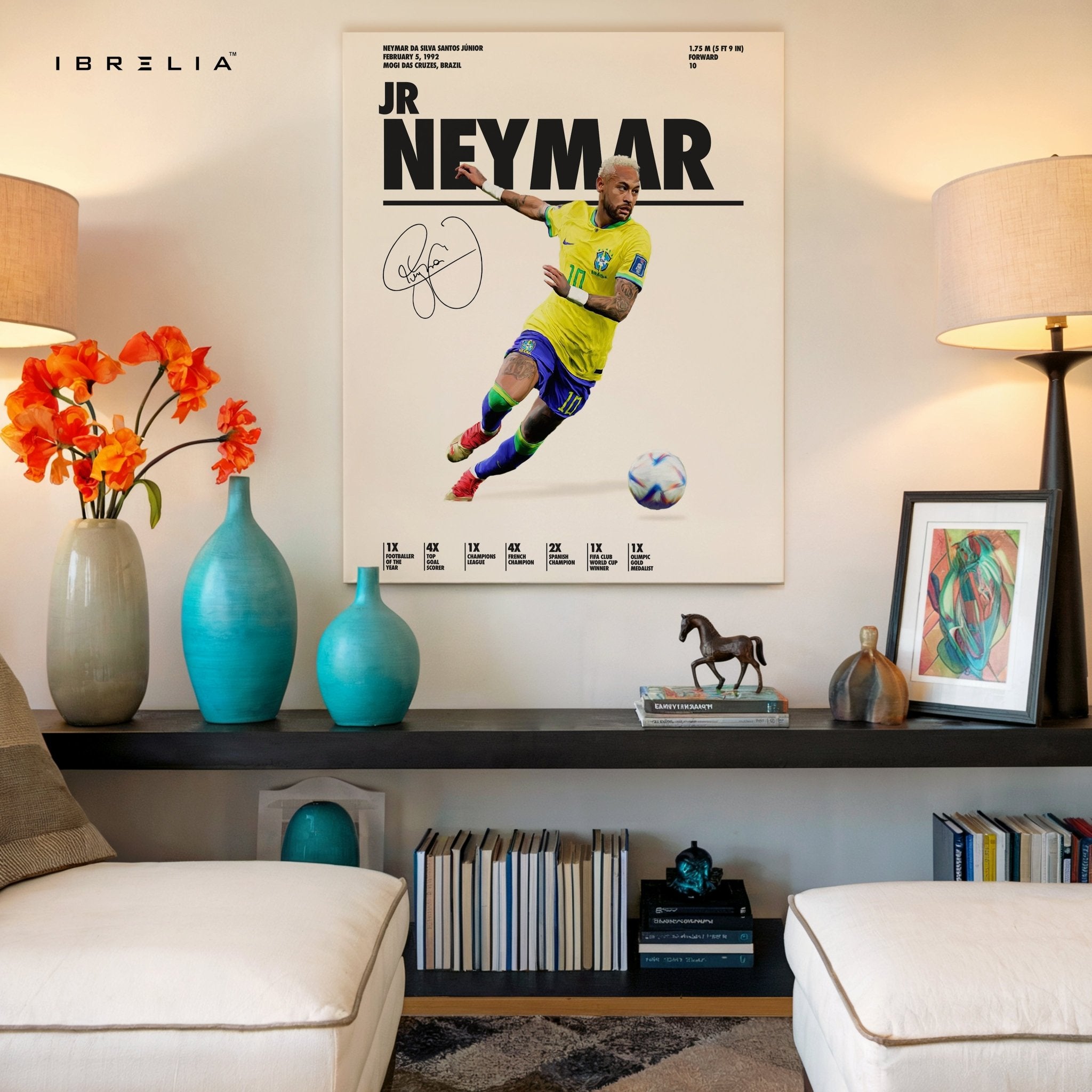 Neymar Jr Brazil Kick Pose – 4K Ultra Wrap Frame Wall Art in Pakistan | IBRELIA™ - IBRELIA