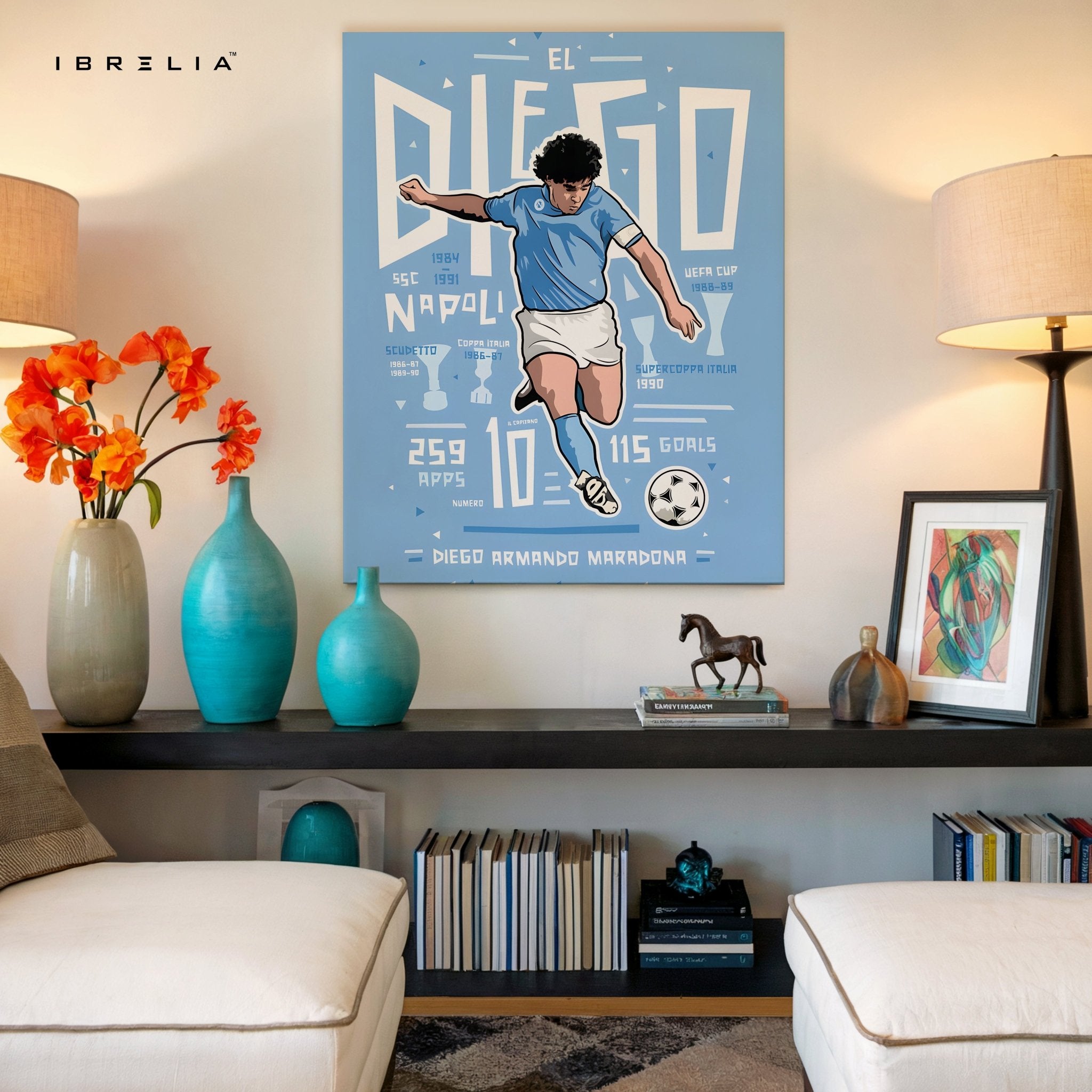 Diego Maradona Wall Art – El Diego Napoli Edition | IBRELIA™ - IBRELIA