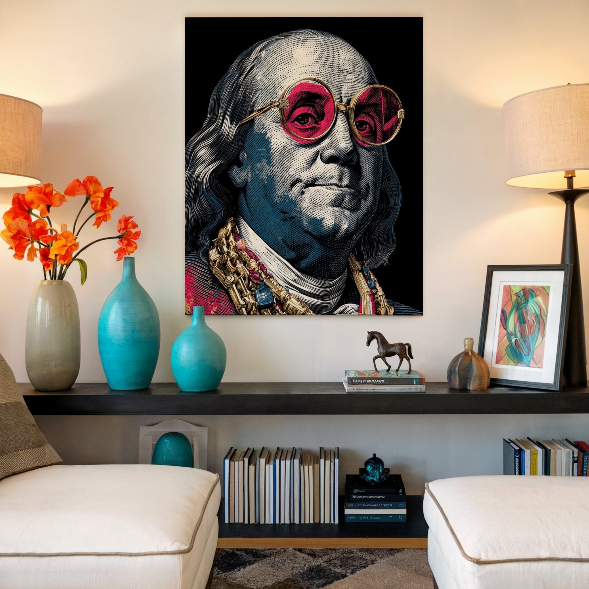 Benjamin Franklin Drip Culture Wall Frame | 4K Ultra Wrap Frame Wall Art in Pakistan | IBRELIA™