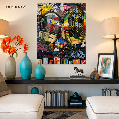 Daft Punk Graffiti Collage – 4K Ultra Wrap Frame Wall Art in Pakistan | IBRELIA™ - IBRELIA