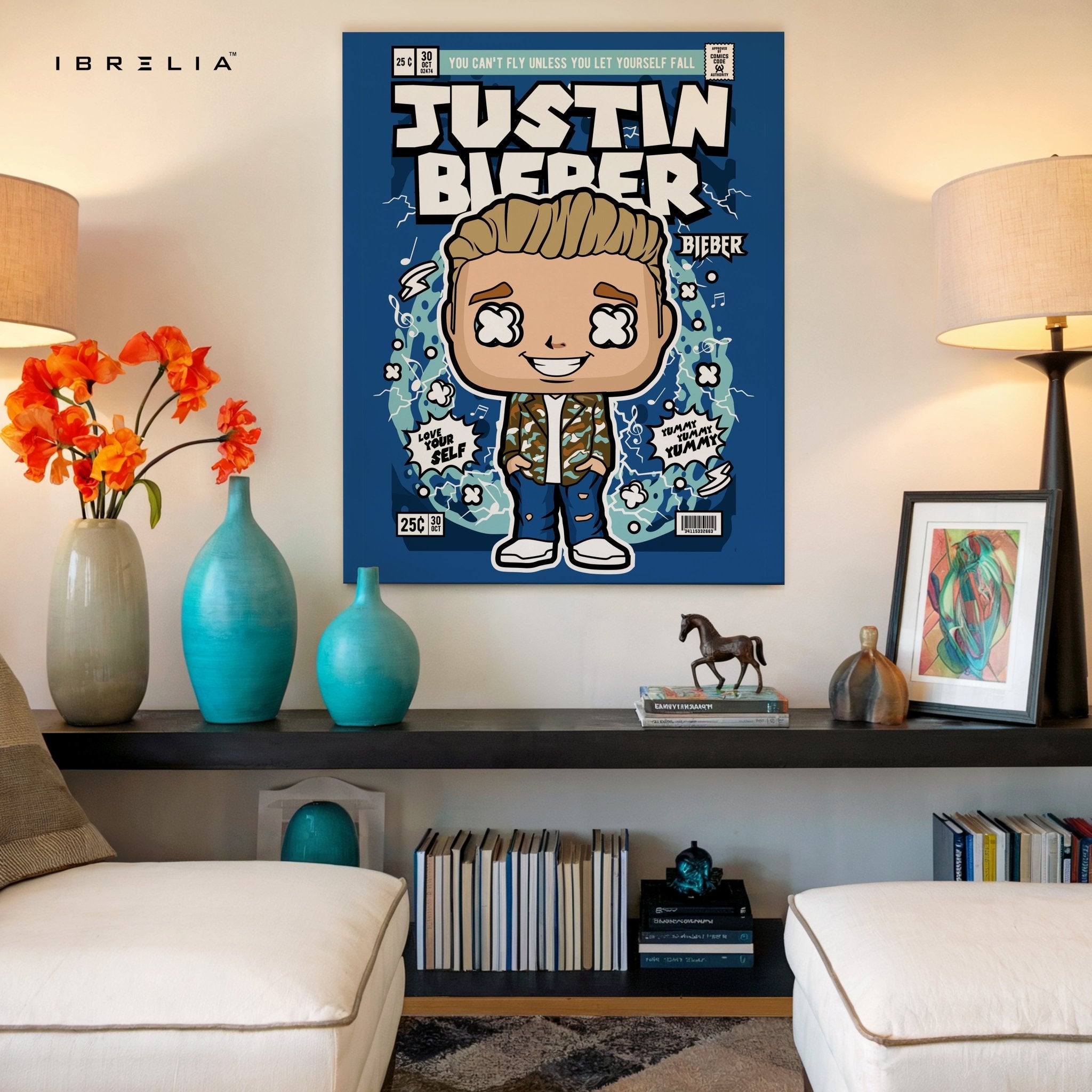 Justin Bieber Pop Art Comic Edition – 4K Ultra Wrap Frame Wall Art in Pakistan | IBRELIA™ - IBRELIA