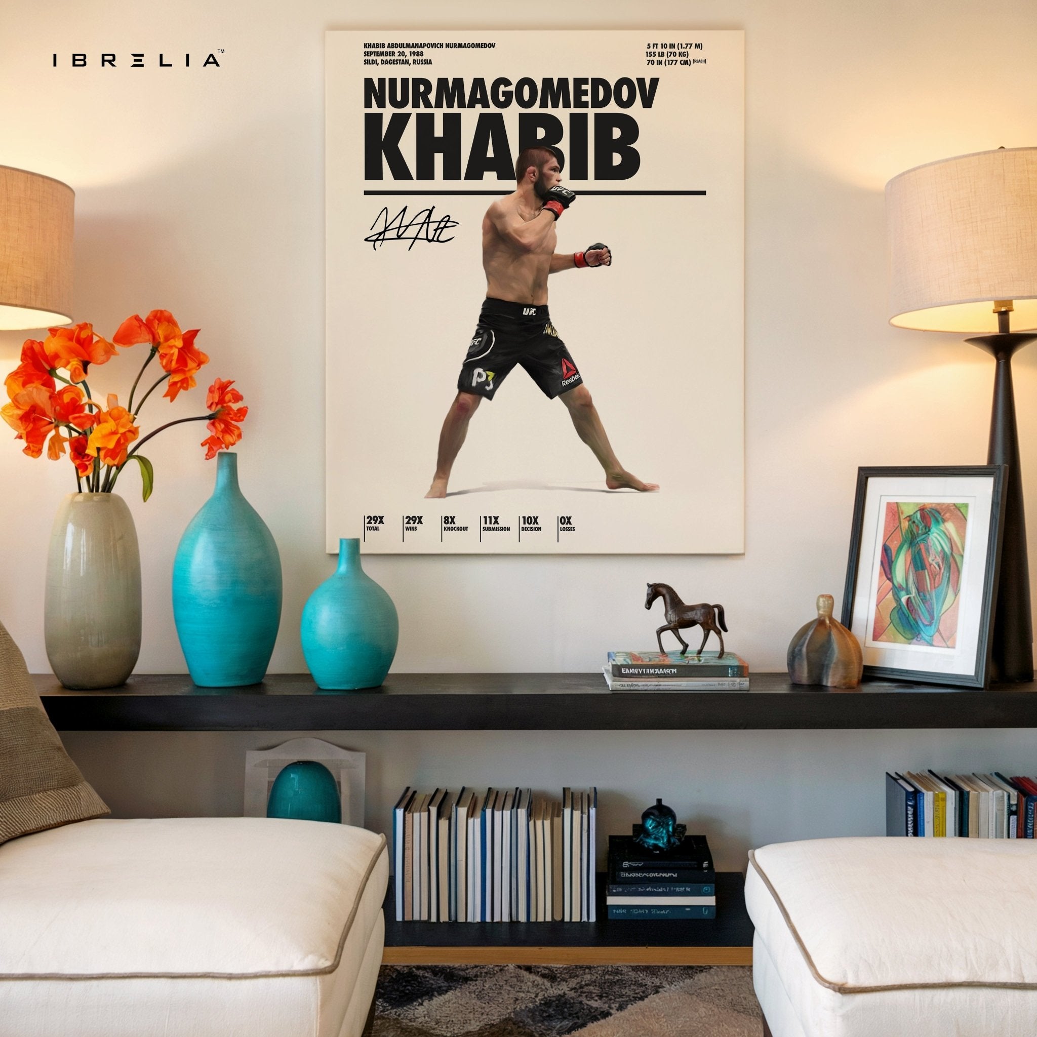 Khabib Nurmagomedov Undefeated Legacy – 4K Ultra Wrap Frame Wall Art in Pakistan | IBRELIA™ - IBRELIA