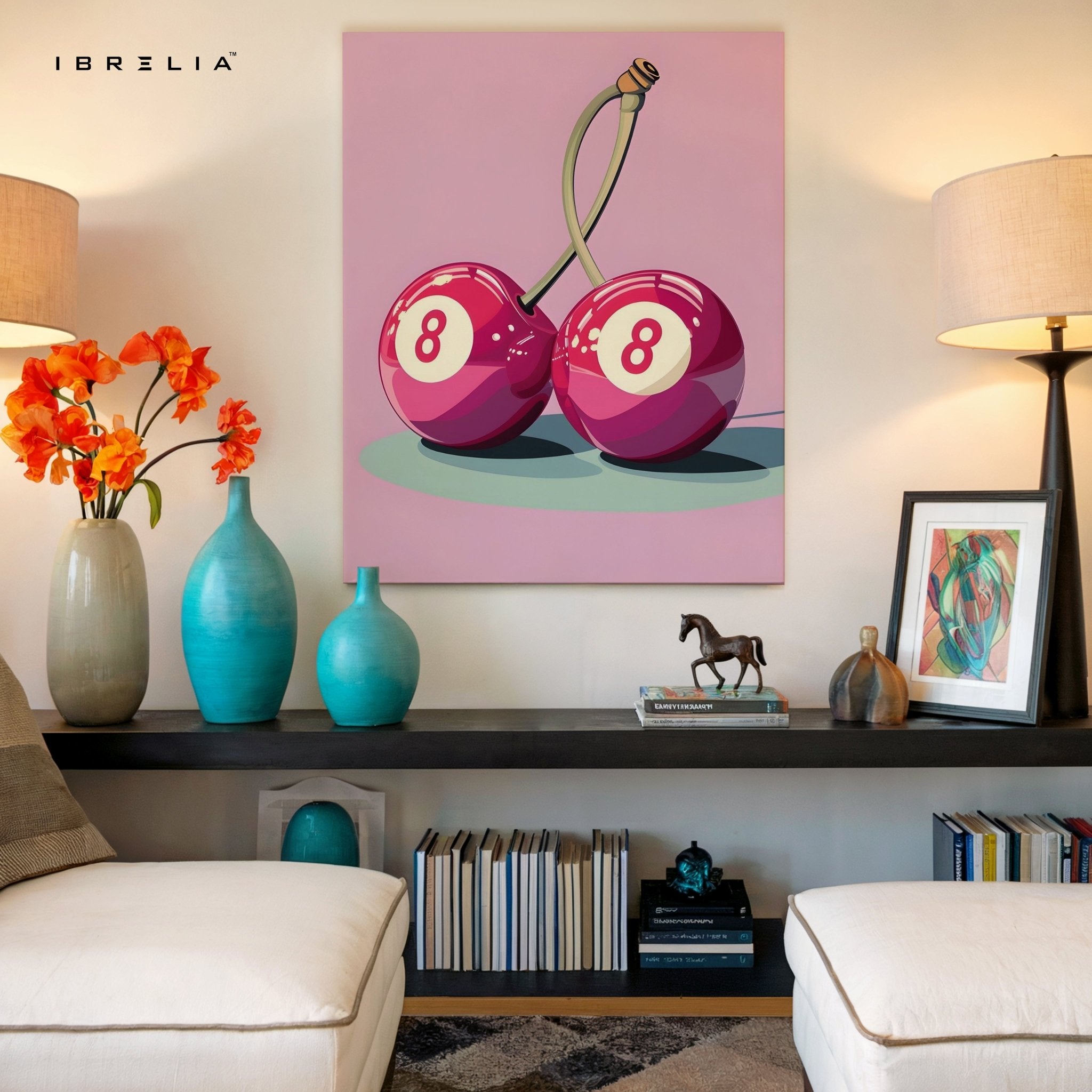 Cherry 8 Ball Wall Frame | 4K Ultra Wrap Frame Wall Art in Pakistan | IBRELIA™