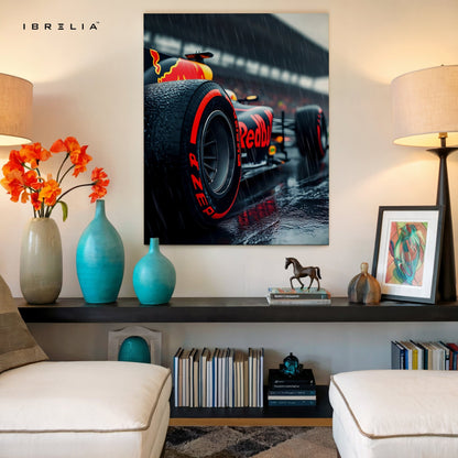Red Bull F1 Rain Edition 4K Ultra Wrap Frame Wall Art in Pakistan | IBRELIA™ - IBRELIA