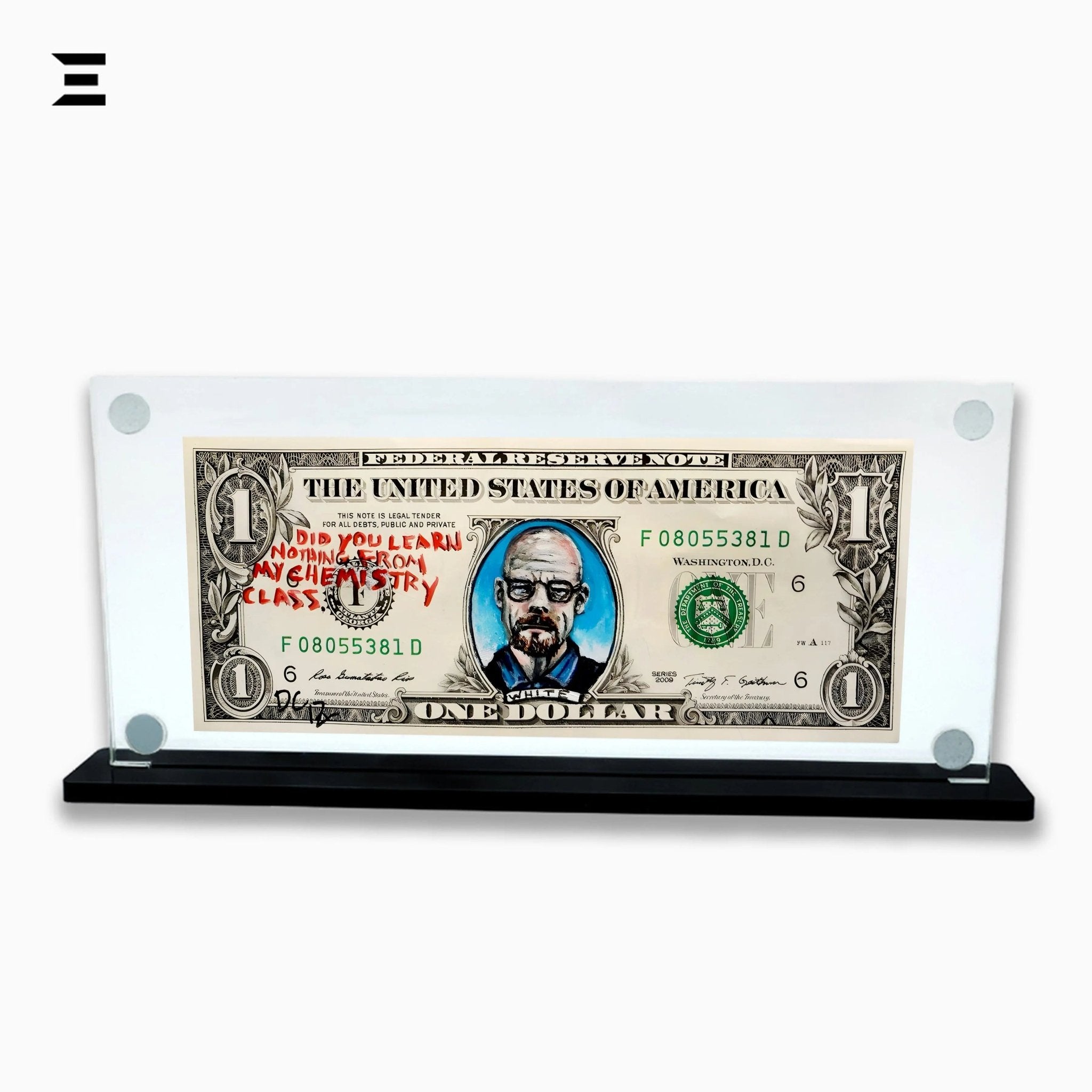 Premium Magnetic Acrylic Frame with Black Base – Walter White Breaking Bad $1 Dollar Pop Art - IBRELIA
