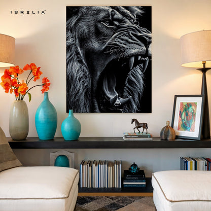 Roaring Lion Wall Frame | 4K Ultra Wrap Frame Wall Art in Pakistan | IBRELIA™ - IBRELIA